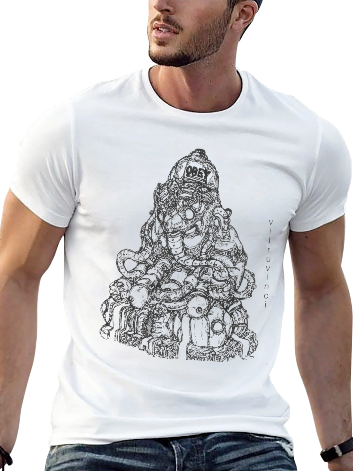 Mens Black Graphic Print T-Shirt