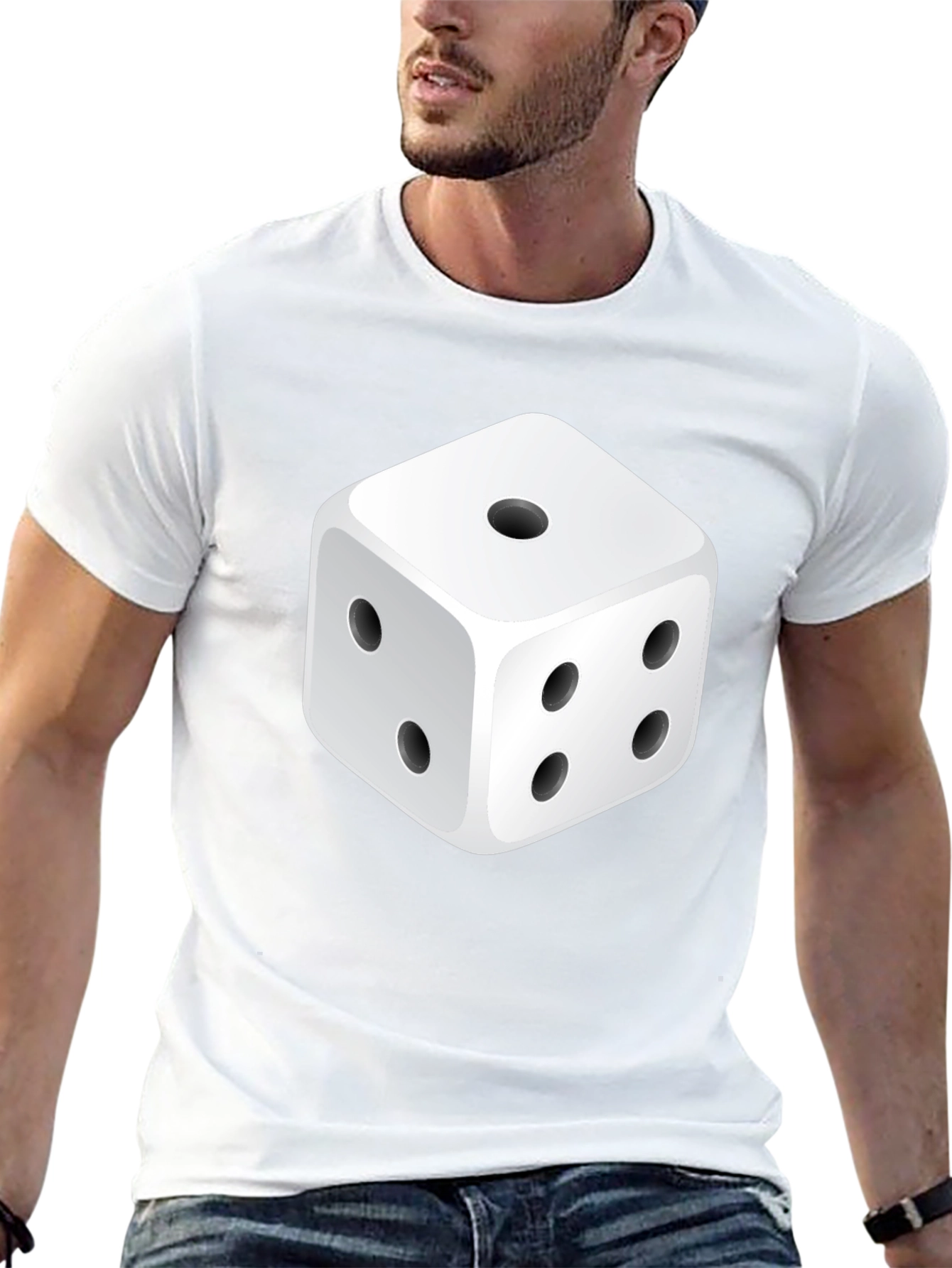 Dice Graphic Print Black T-Shirt