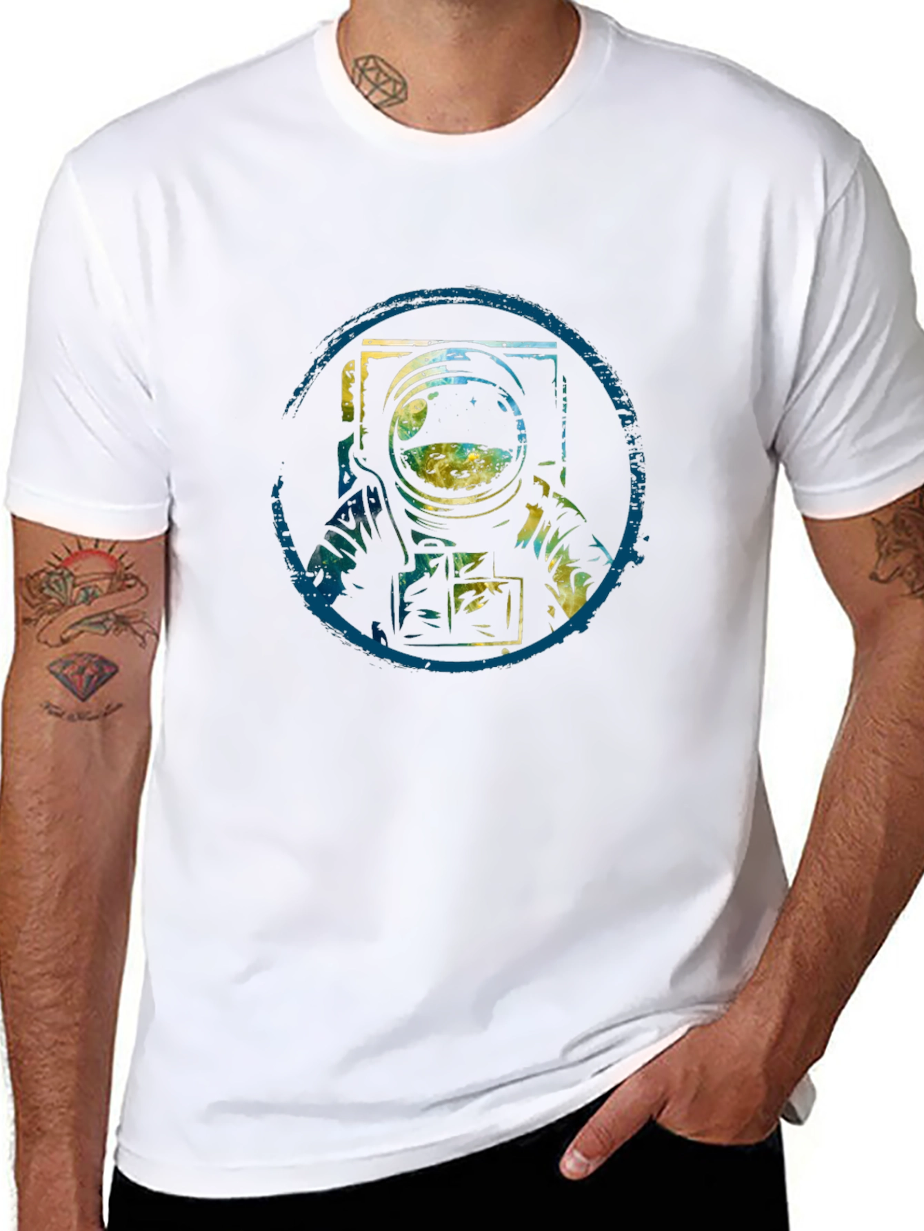 Astronaut Graphic Tee - Black Cotton Blend