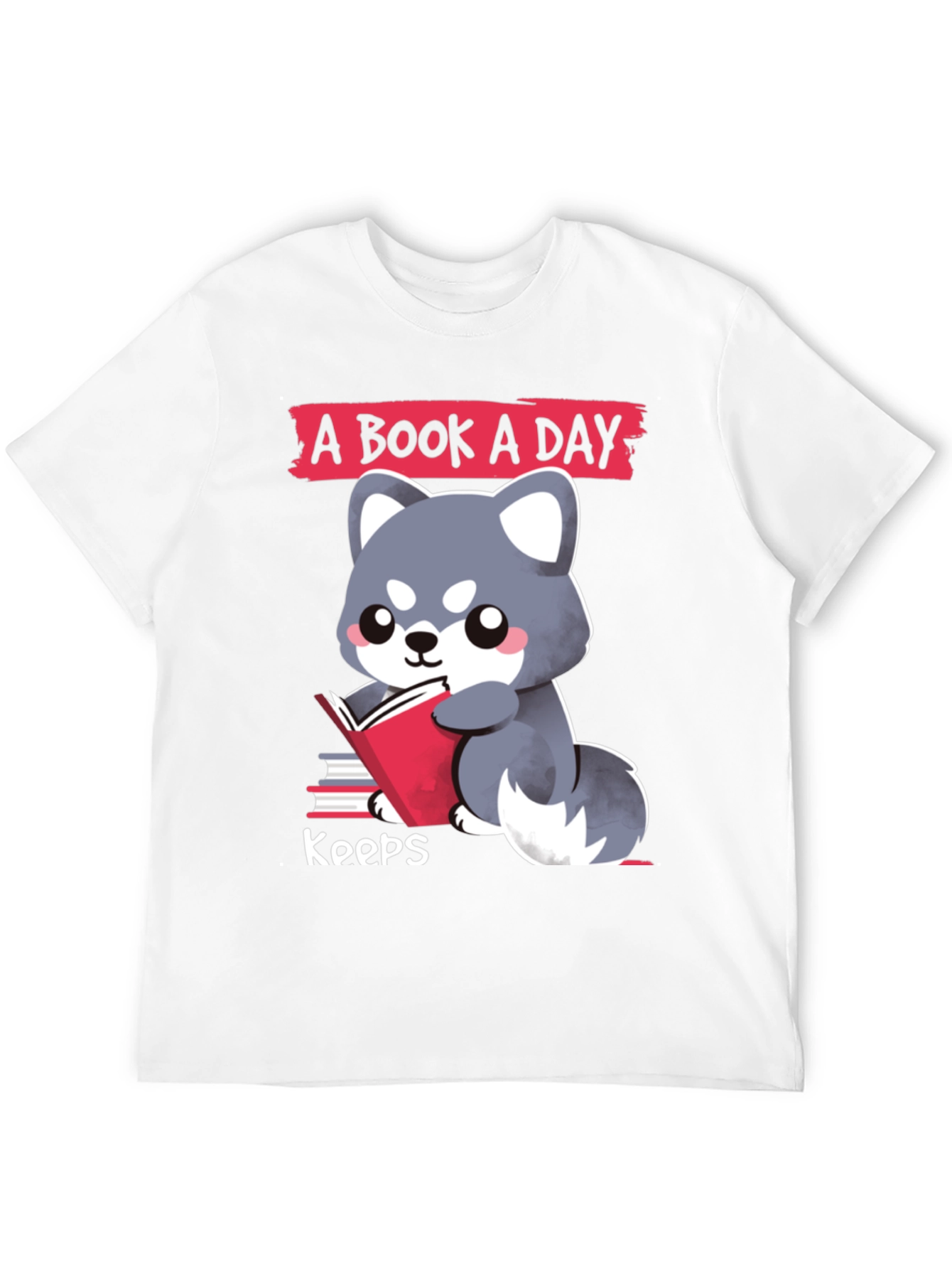 A Book A Day T-Shirt Cute Reading Dog Design