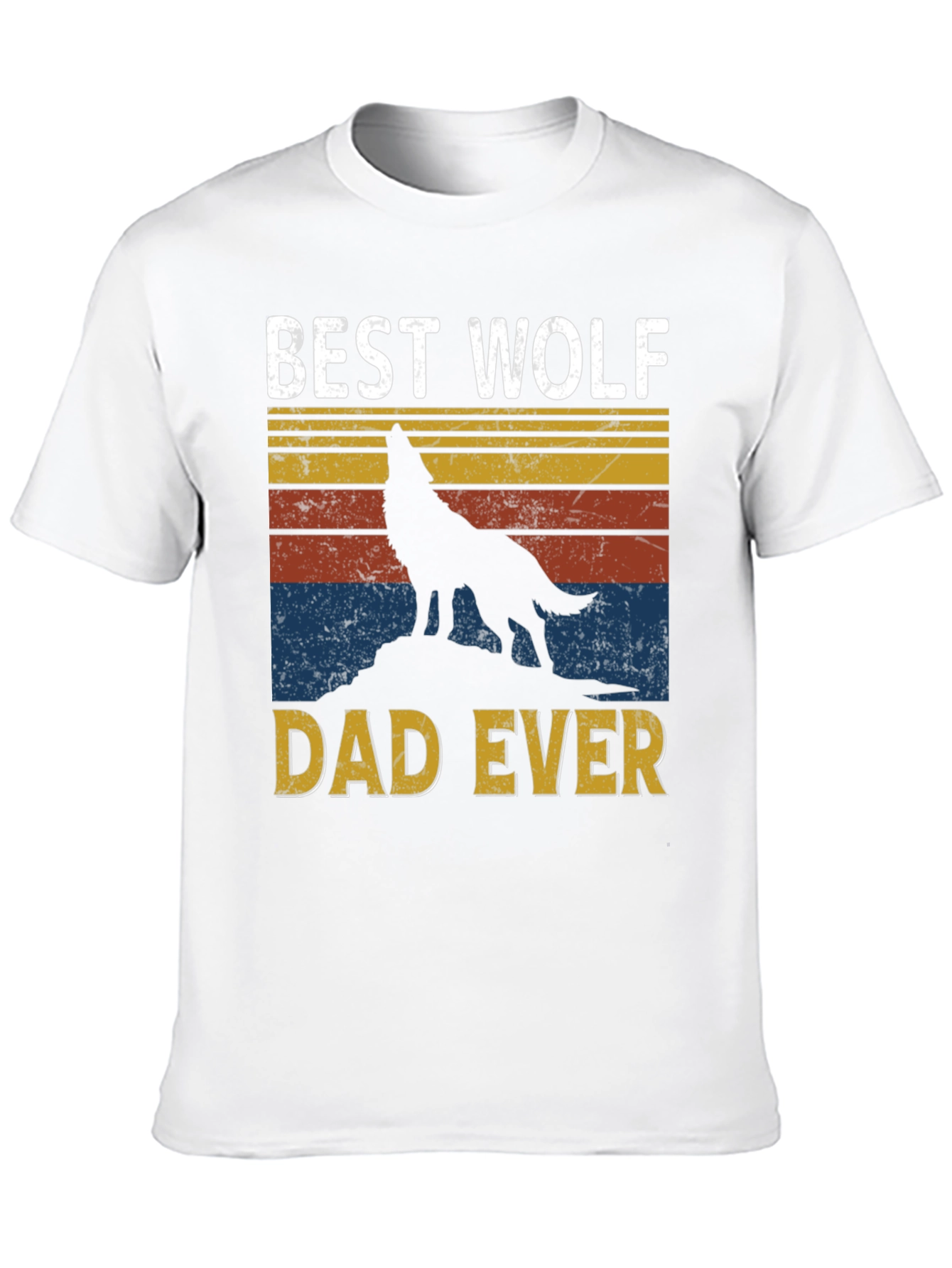 Best Wolf Dad Ever Graphic Tee - Black T-Shirt