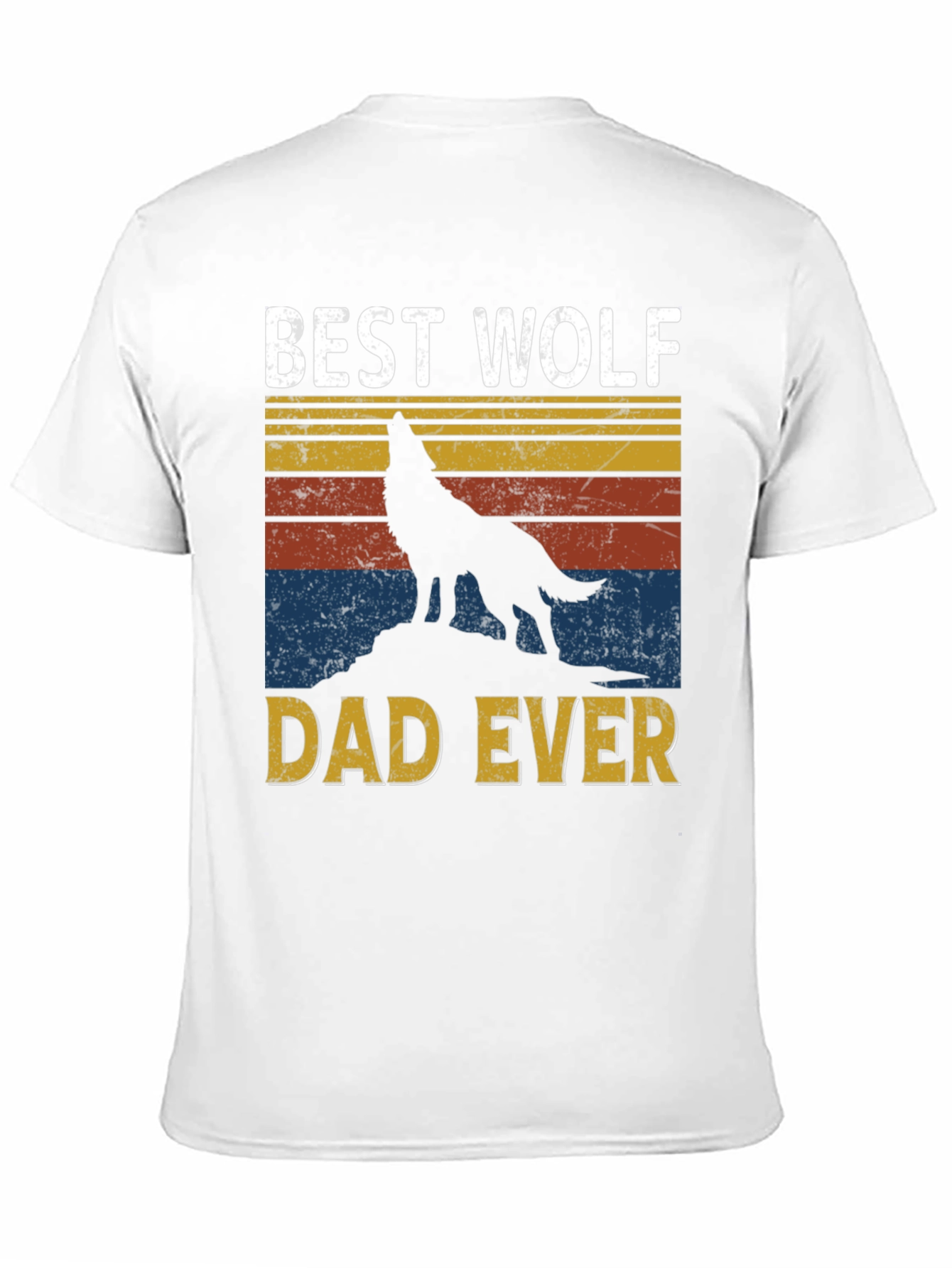Best Wolf Dad Ever Graphic Tee - Black T-Shirt