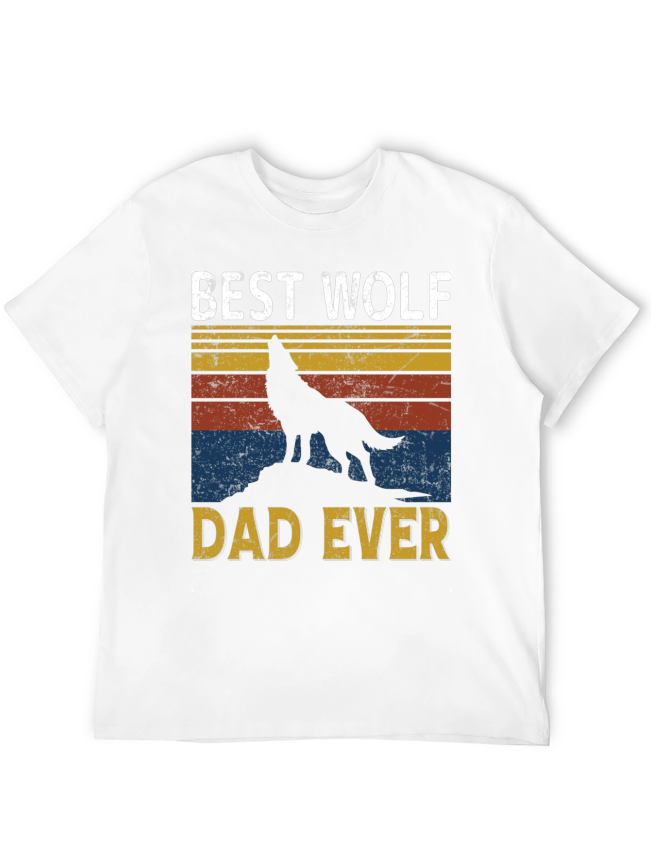 Best Wolf Dad Ever Graphic Tee - Black T-Shirt