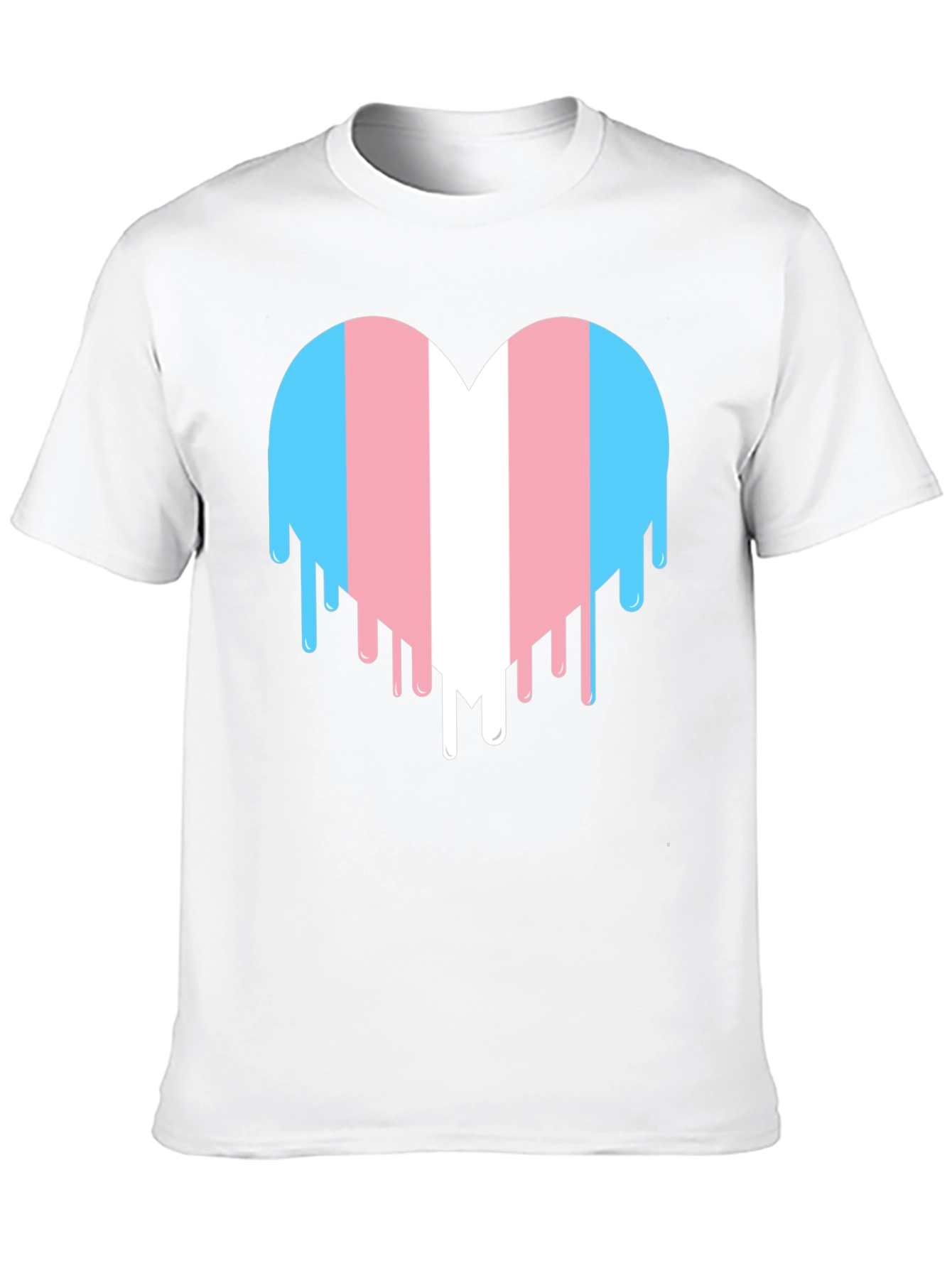 Transgender Pride Heart Drip Graphic T-Shirt