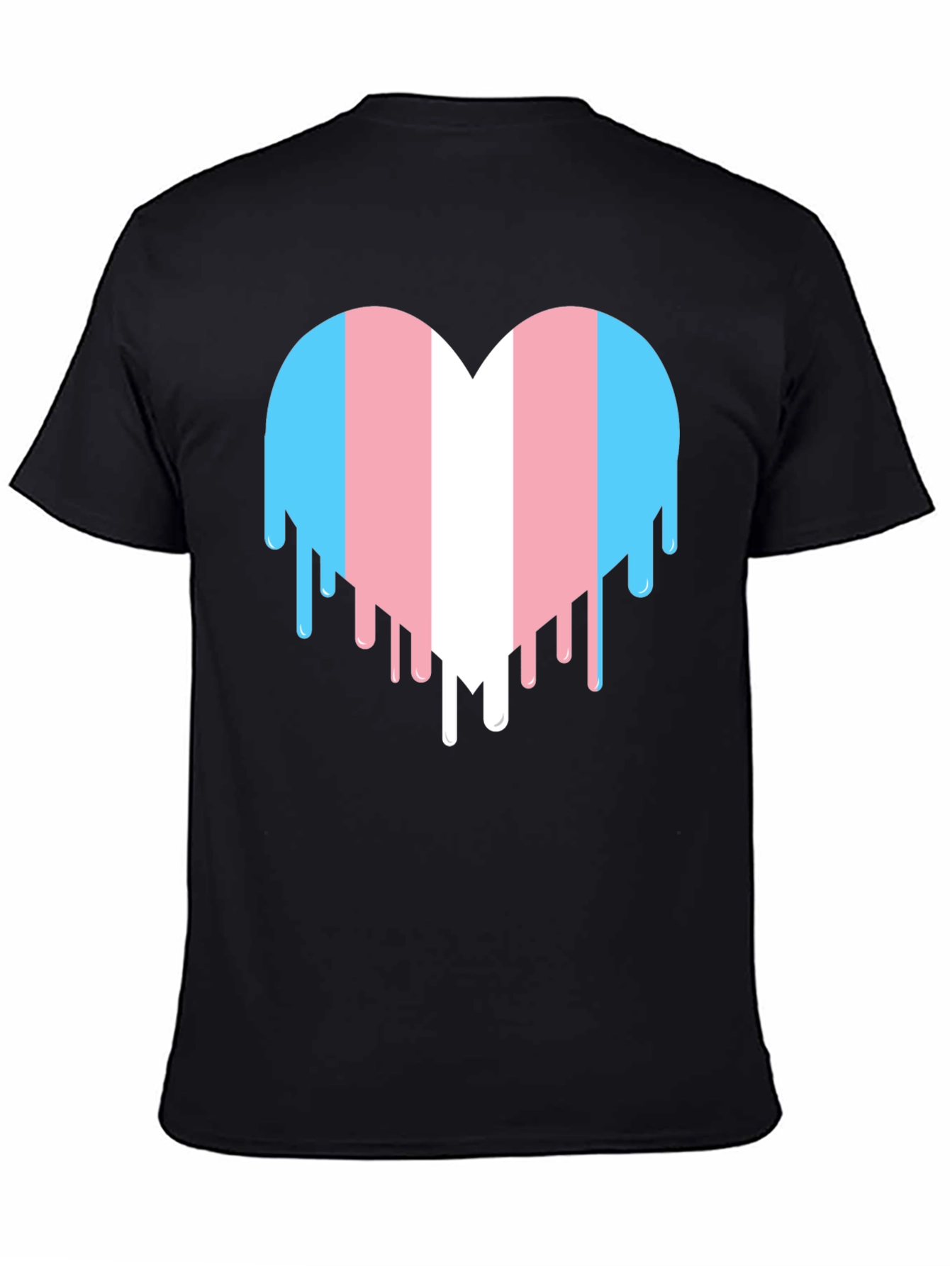 Transgender Pride Heart Drip Graphic T-Shirt