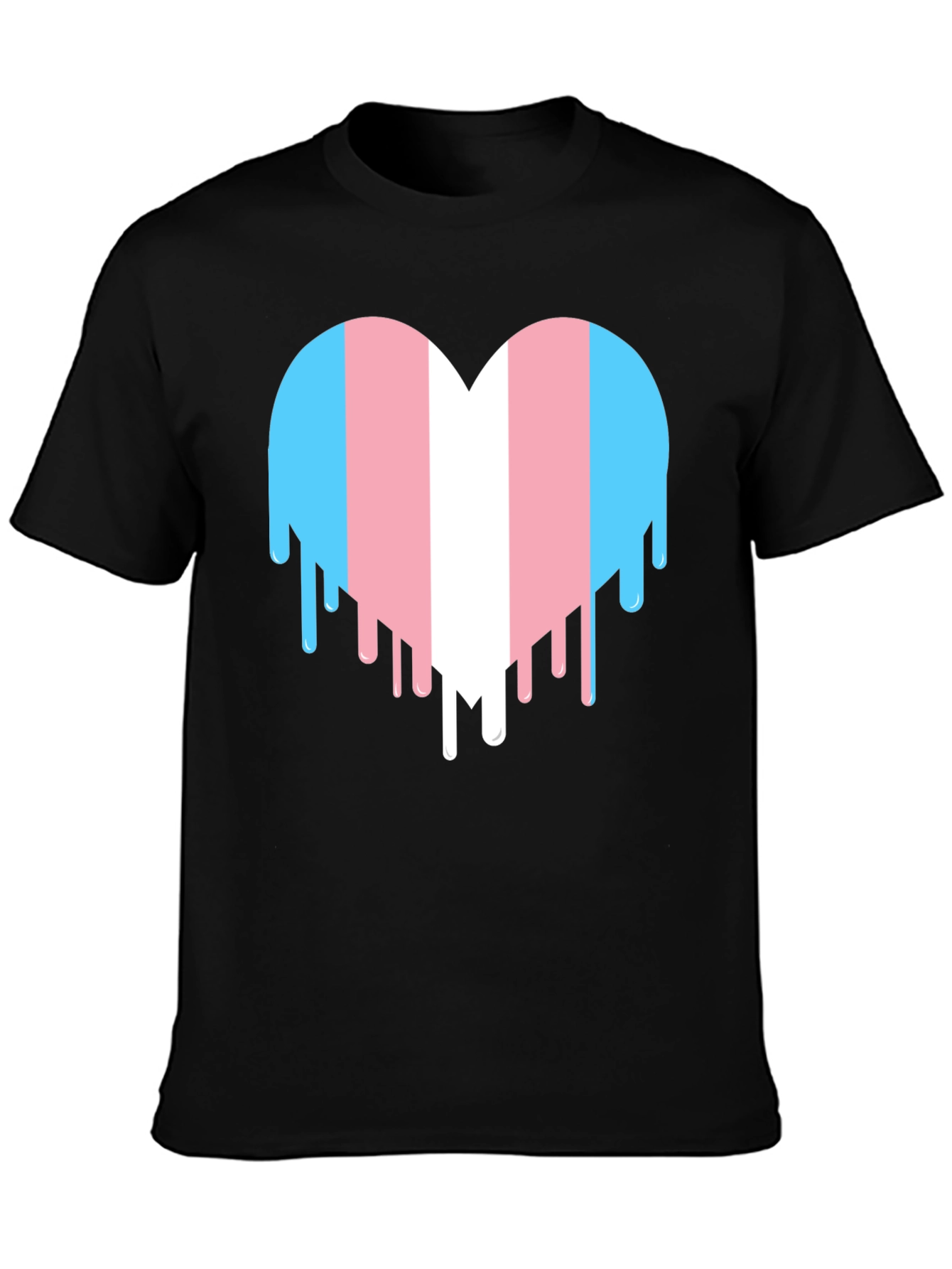 Transgender Pride Heart Drip Graphic T-Shirt