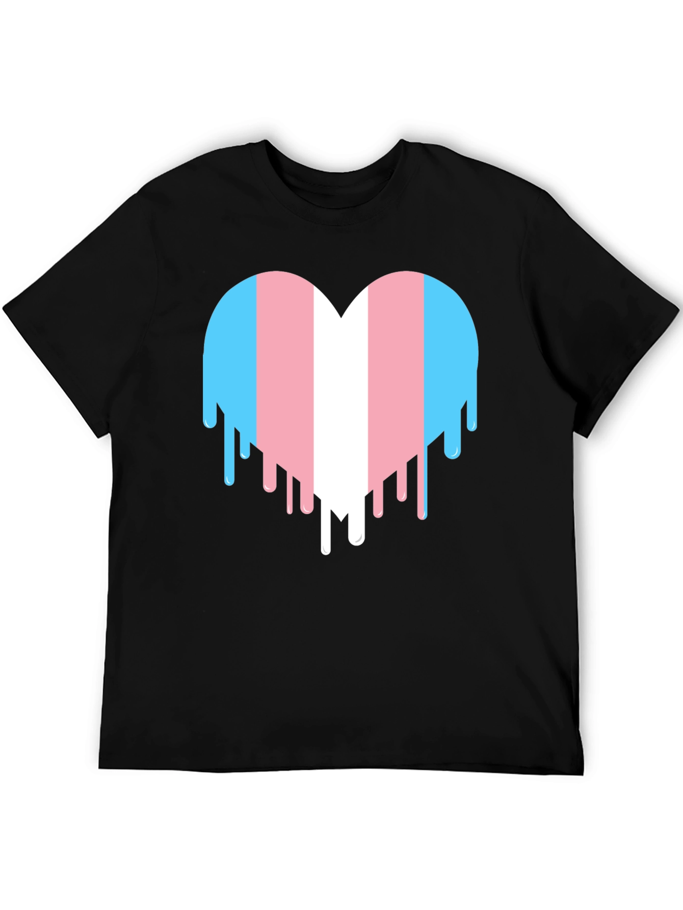 Transgender Pride Heart Drip Graphic T-Shirt