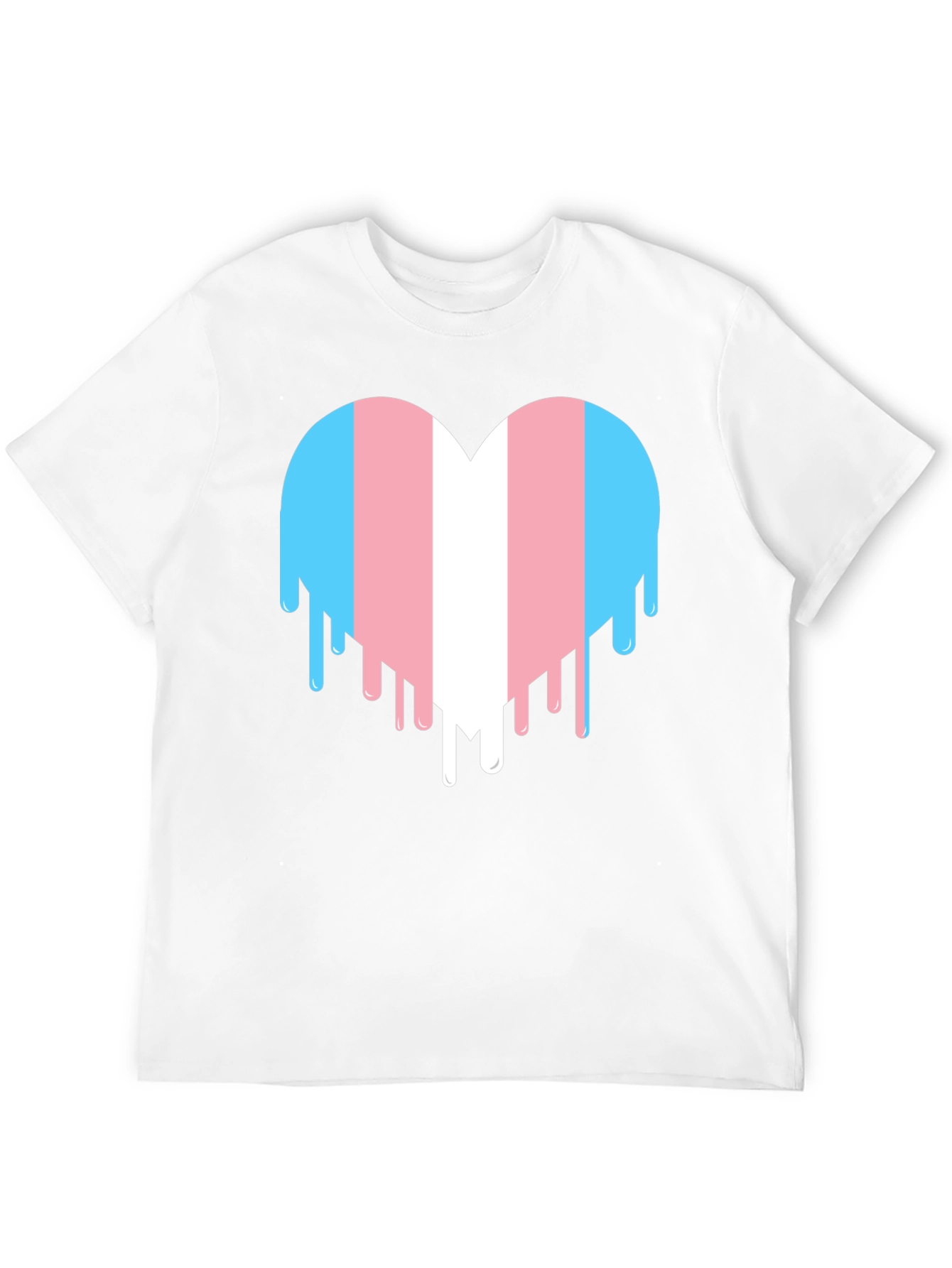 Transgender Pride Heart Drip Graphic T-Shirt