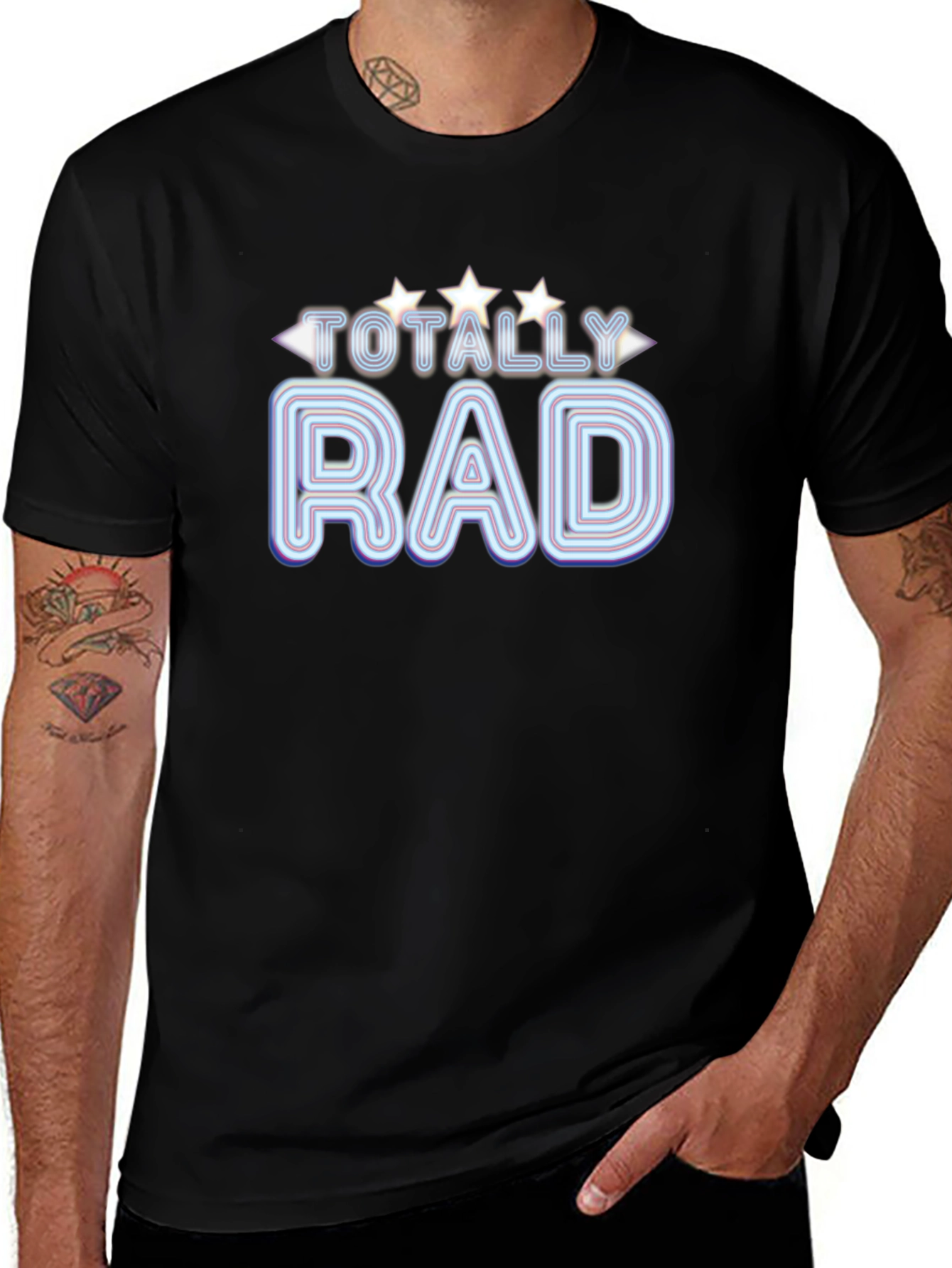 Totally Rad Graphic T-Shirt - Retro Neon Design