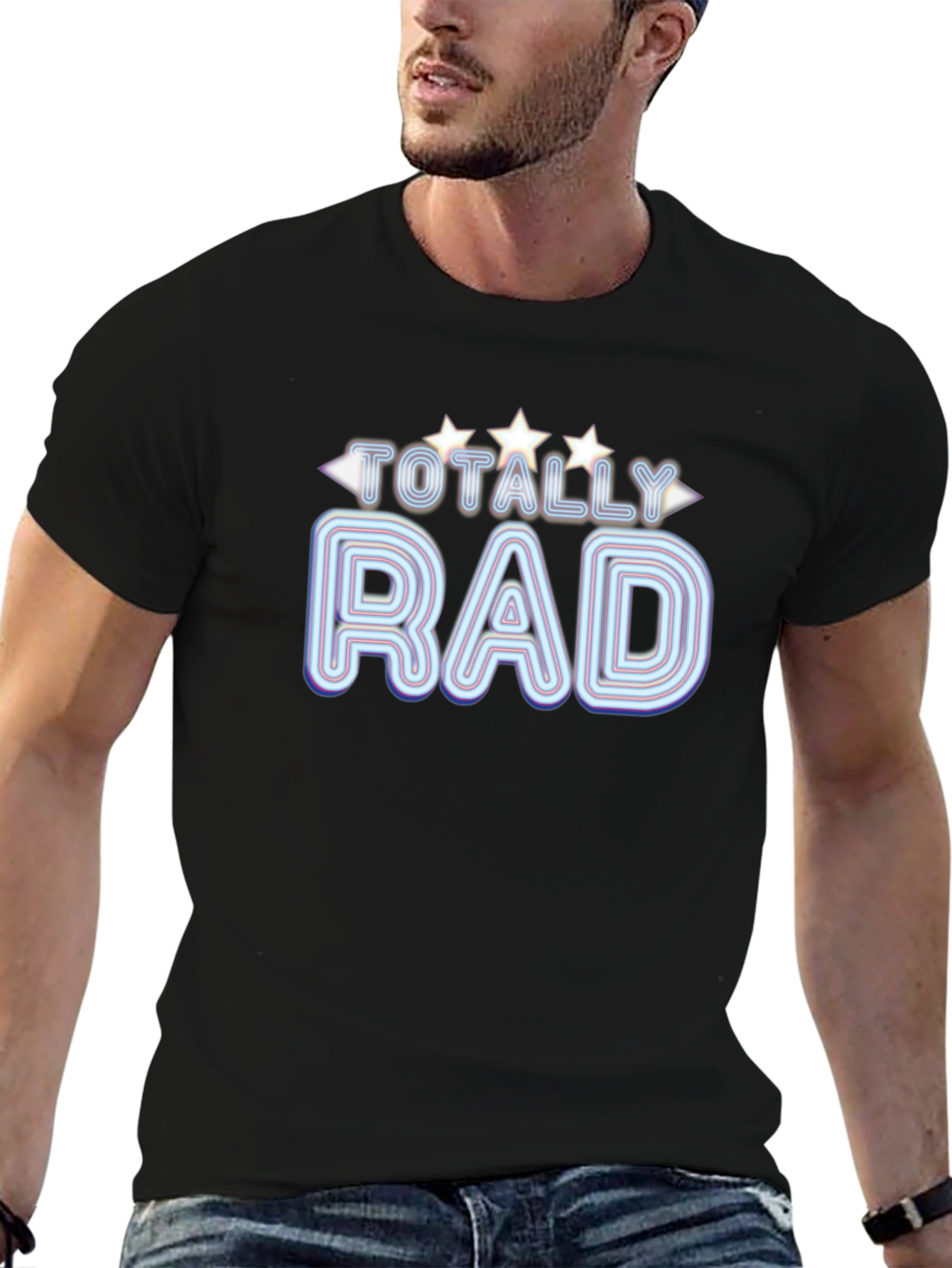 Totally Rad Graphic T-Shirt - Retro Neon Design