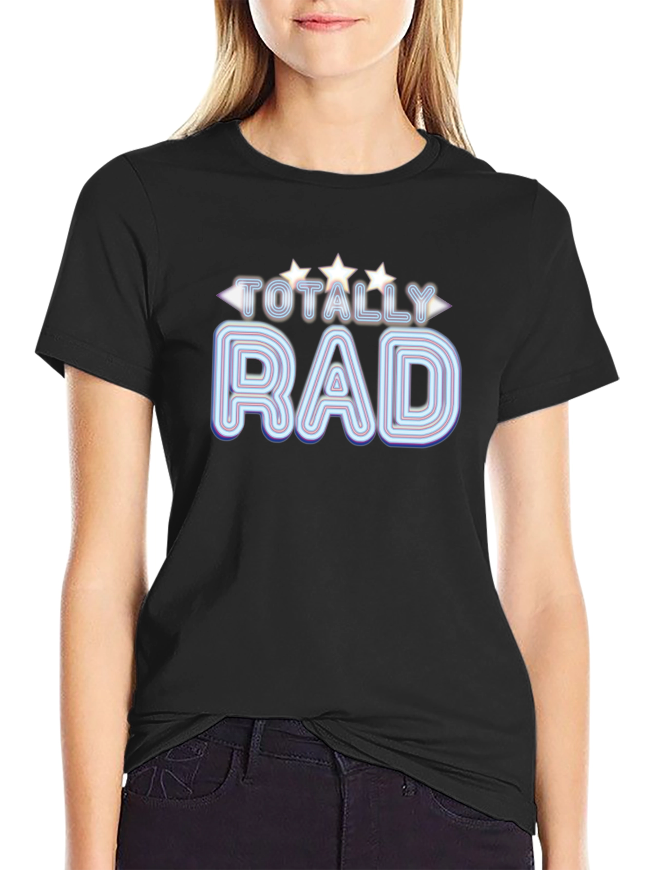 Totally Rad Graphic T-Shirt - Retro Neon Design