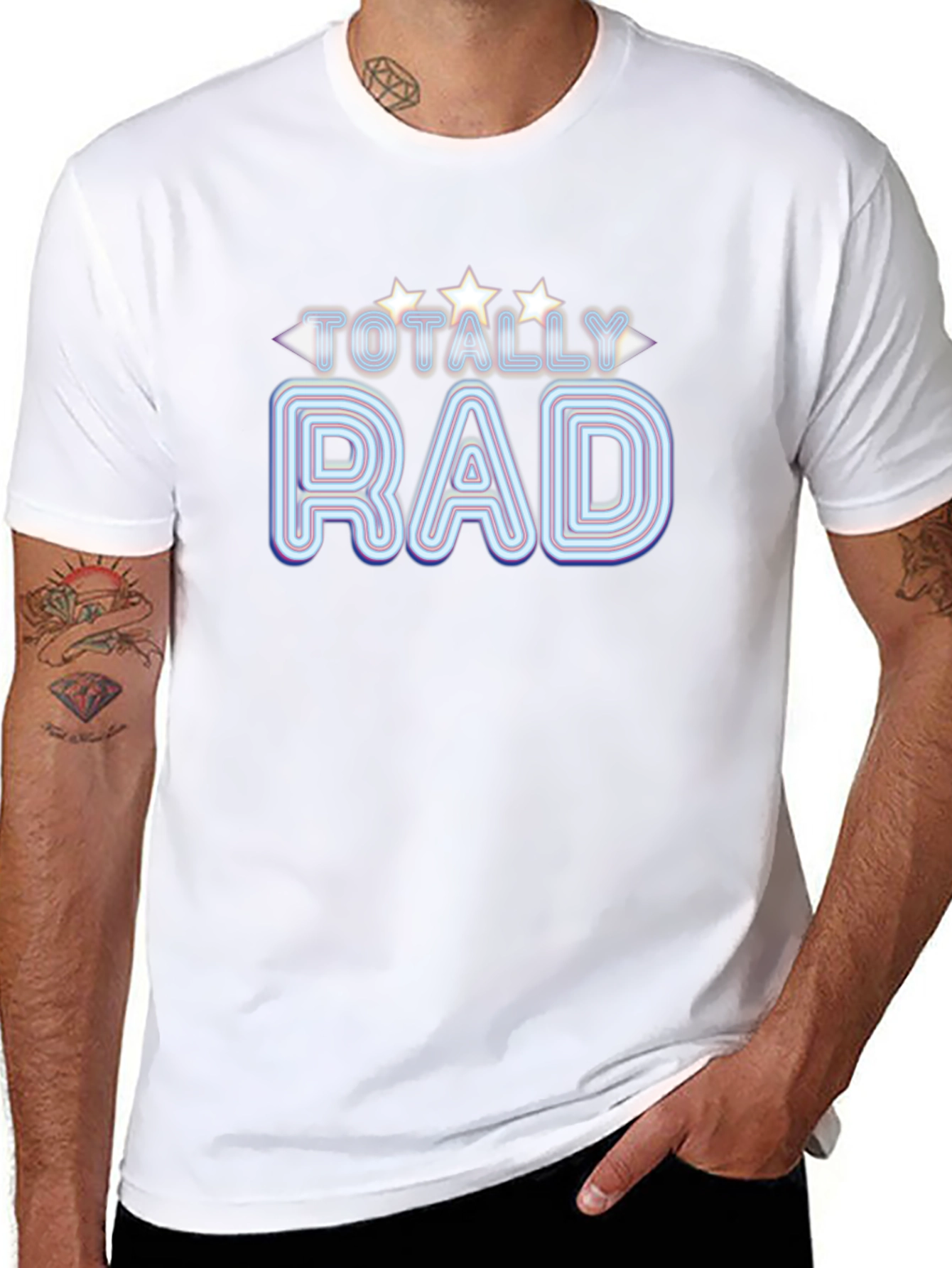 Totally Rad Graphic T-Shirt - Retro Neon Design