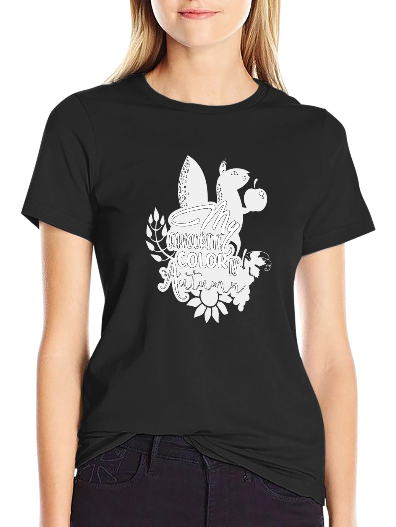 Autumn Squirrel Graphic T-Shirt