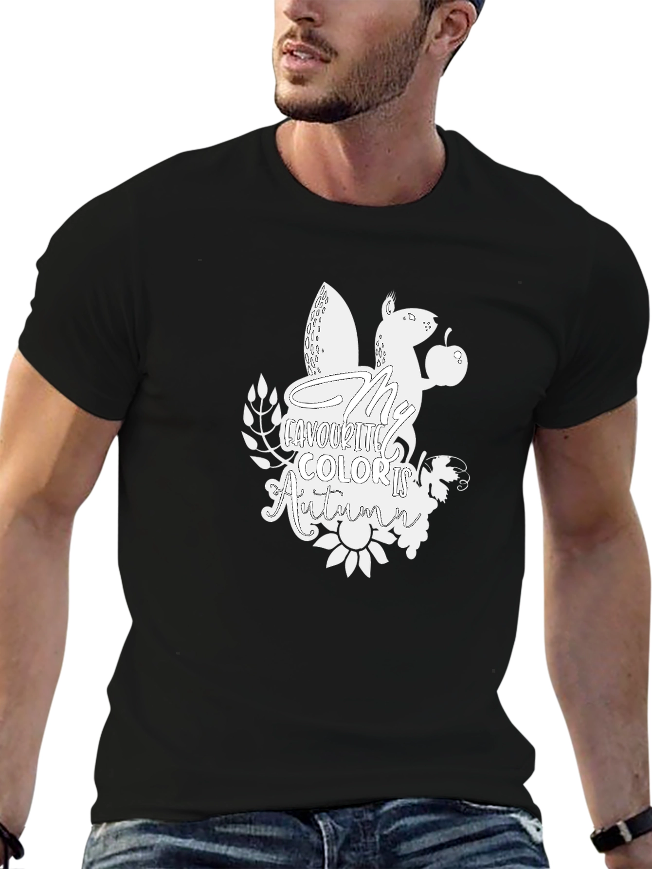 Autumn Squirrel Graphic T-Shirt