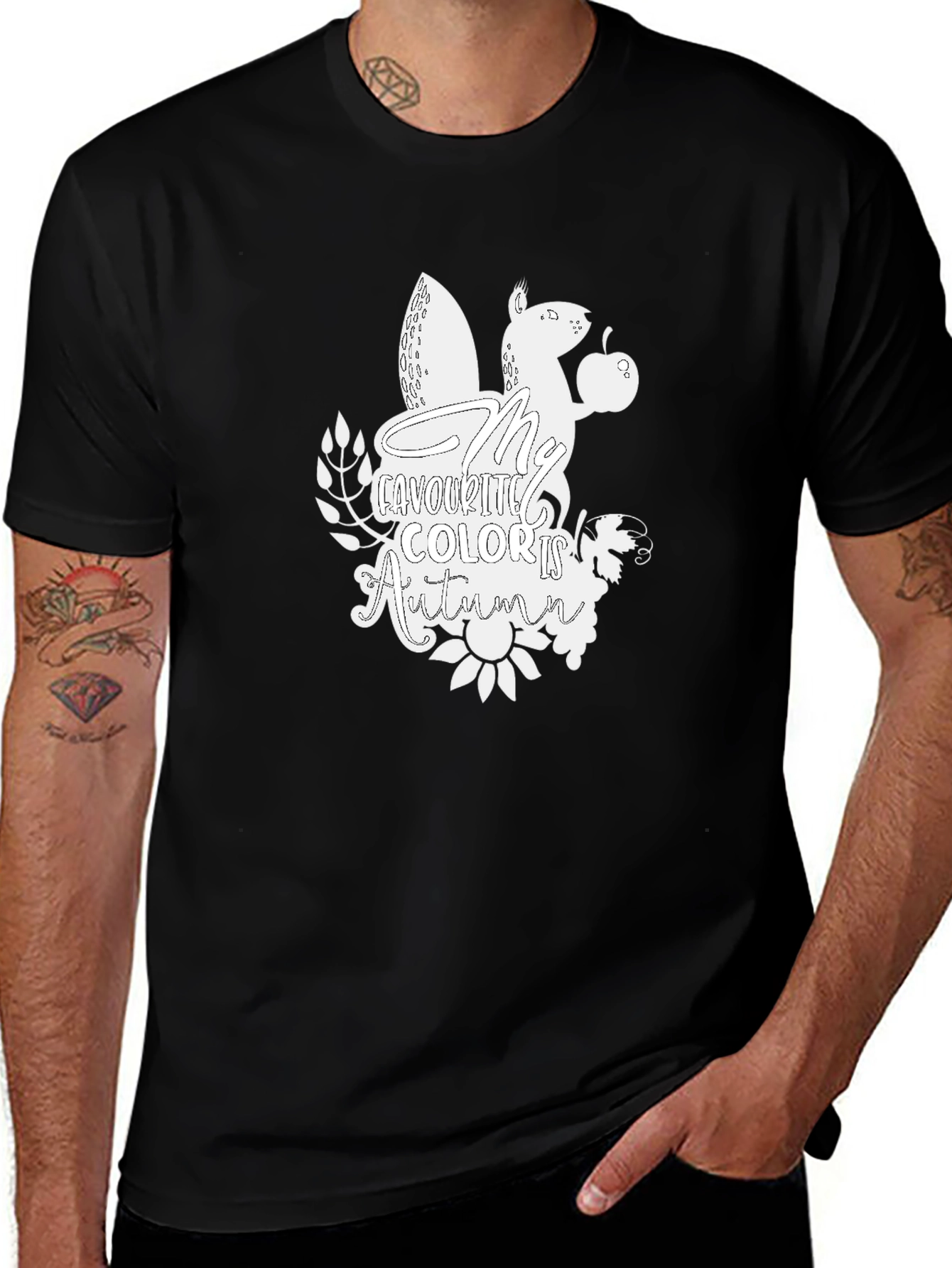 Autumn Squirrel Graphic T-Shirt