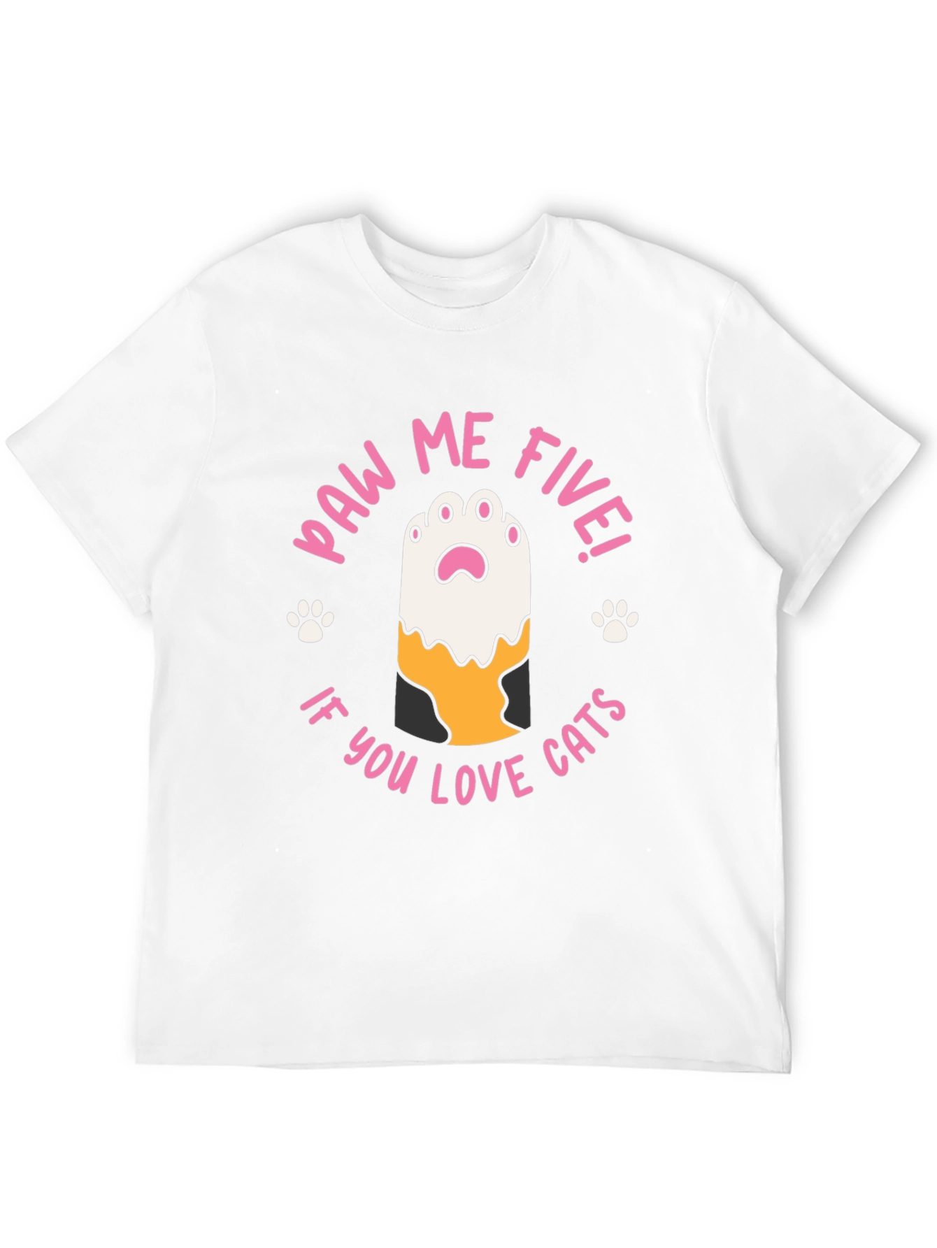 Paw Me Five! Cat Lovers Black T-Shirt