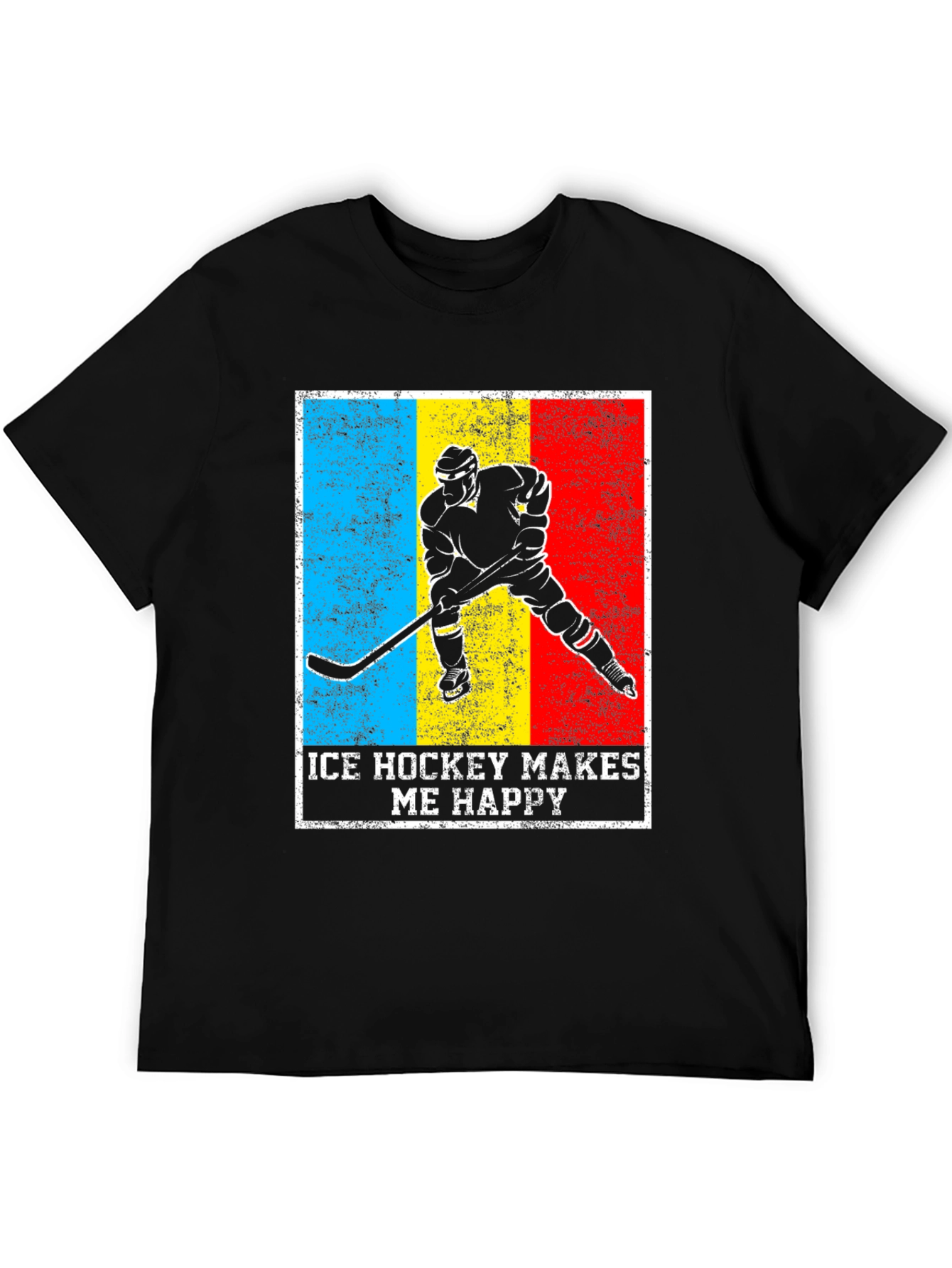 Ice Hockey Makes Me Happy Graphic Tee