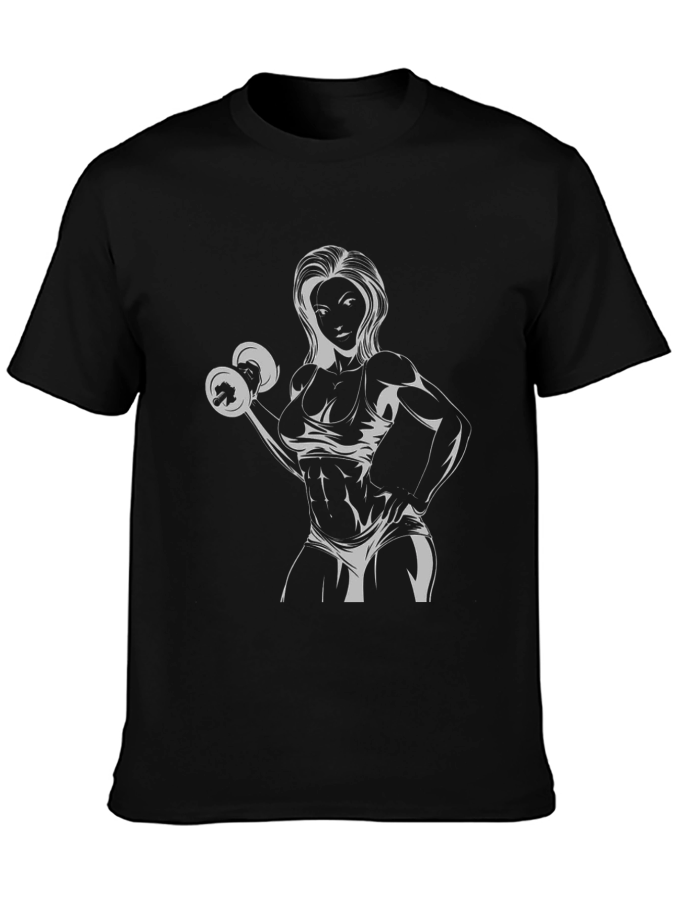 Fitness Woman Graphic Tee - Workout Motivation Shirt