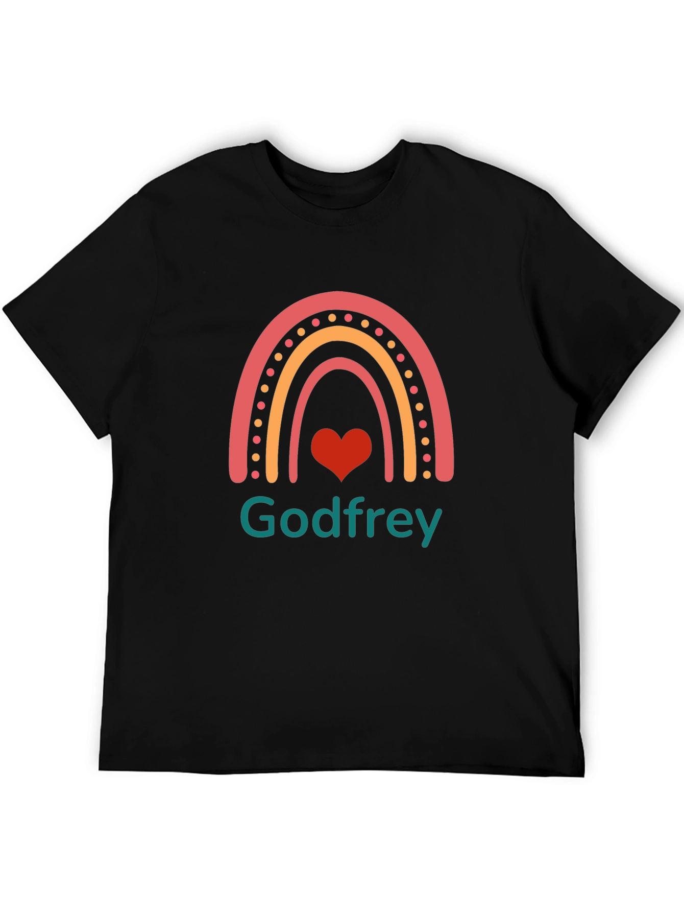Godfrey Rainbow Heart Graphic Tee - Black