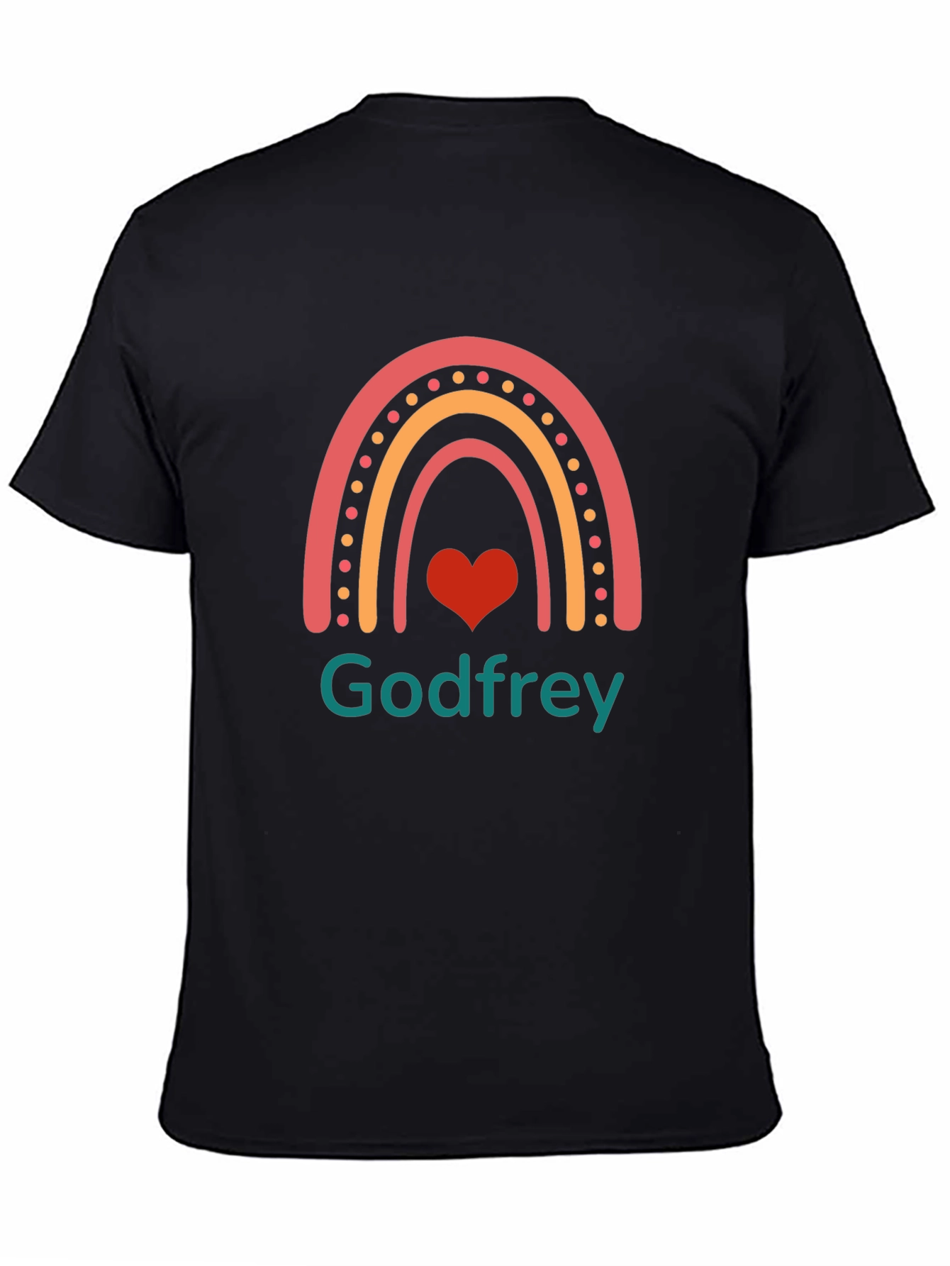 Godfrey Rainbow Heart Graphic Tee - Black