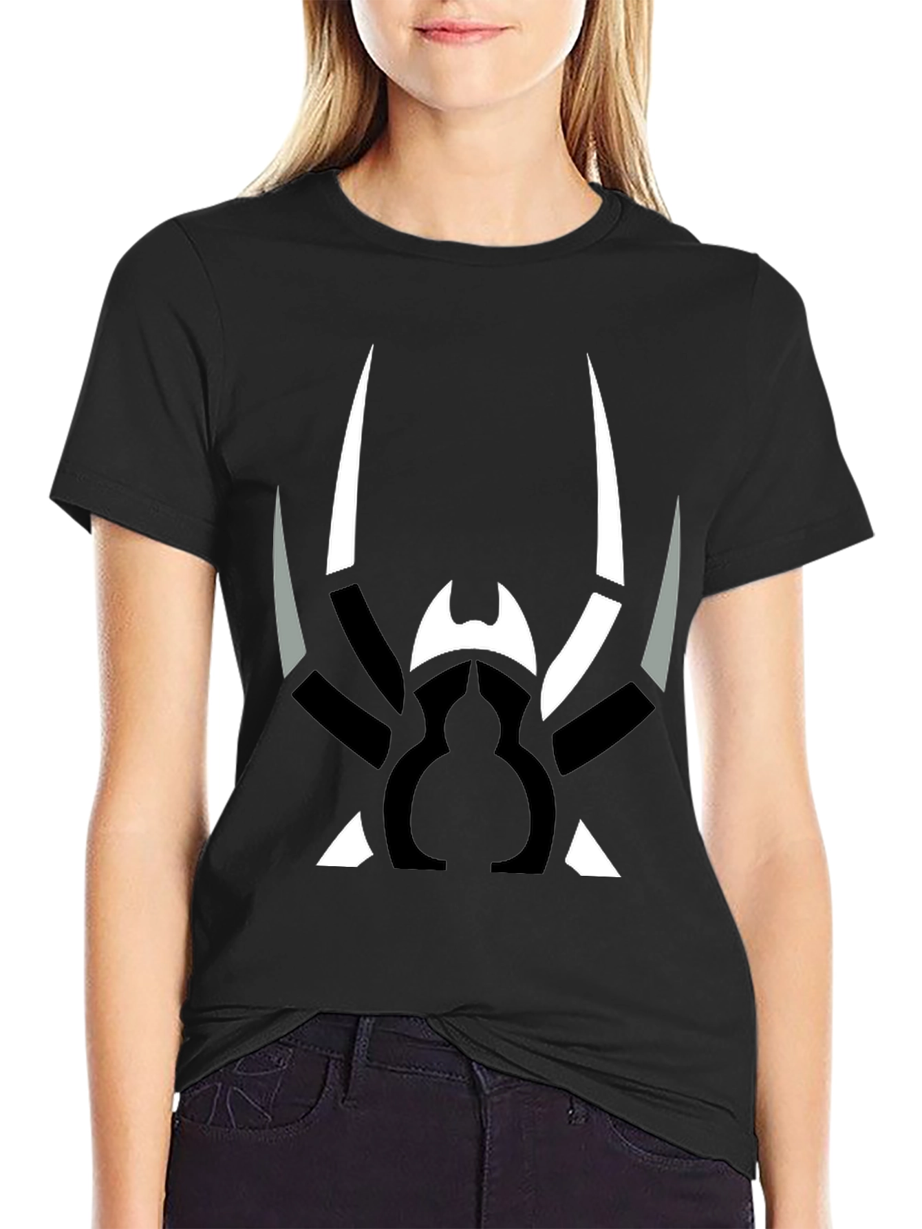 Abstract Spider Graphic Print Black T-Shirt