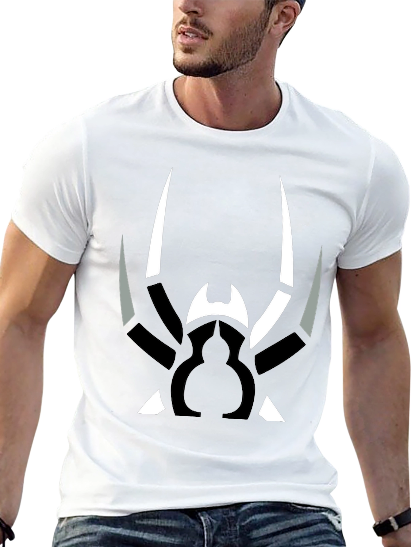 Abstract Spider Graphic Print Black T-Shirt