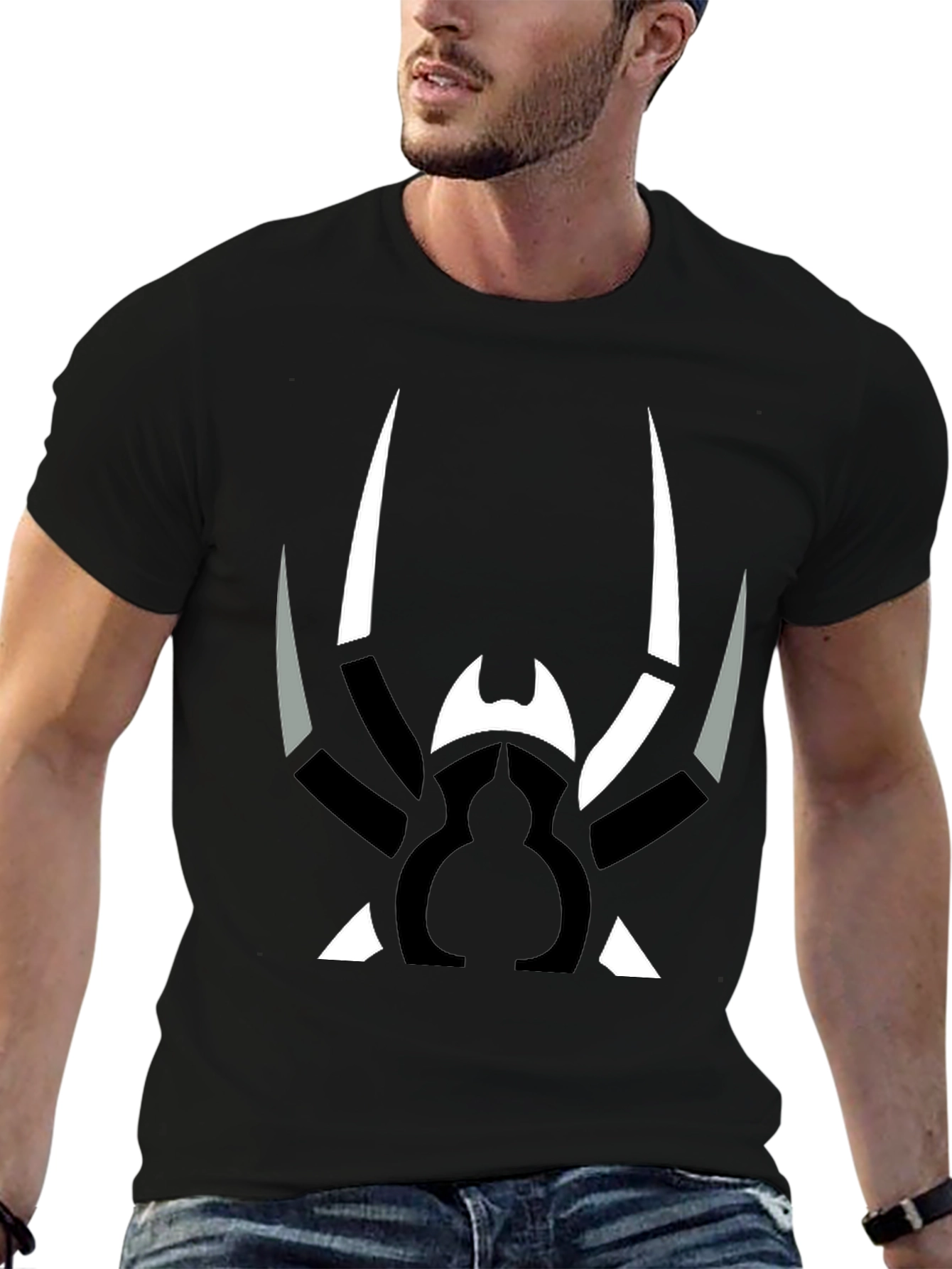 Abstract Spider Graphic Print Black T-Shirt
