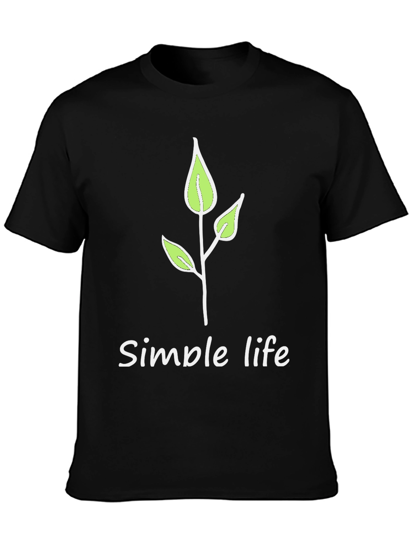 Simple Life Black Graphic Tee - Nature Inspired