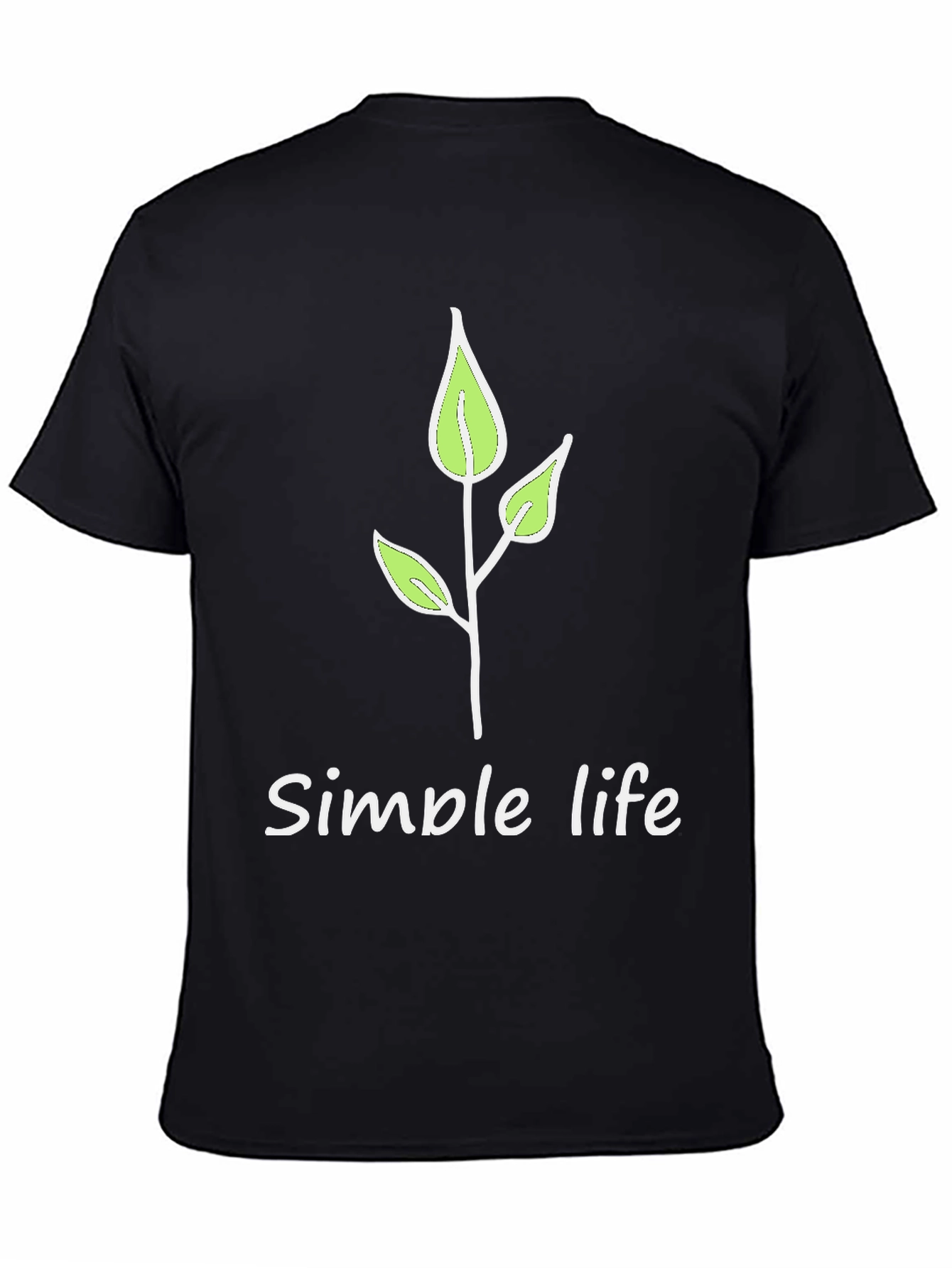 Simple Life Black Graphic Tee - Nature Inspired