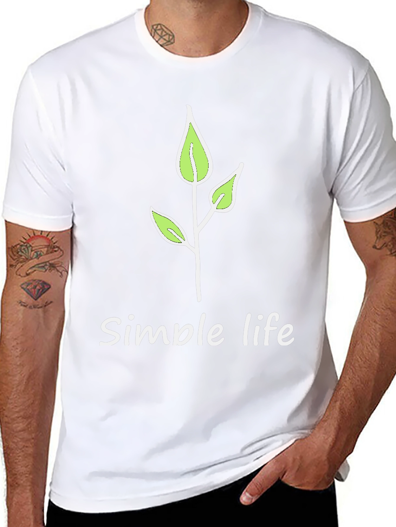 Simple Life Black Graphic Tee - Nature Inspired
