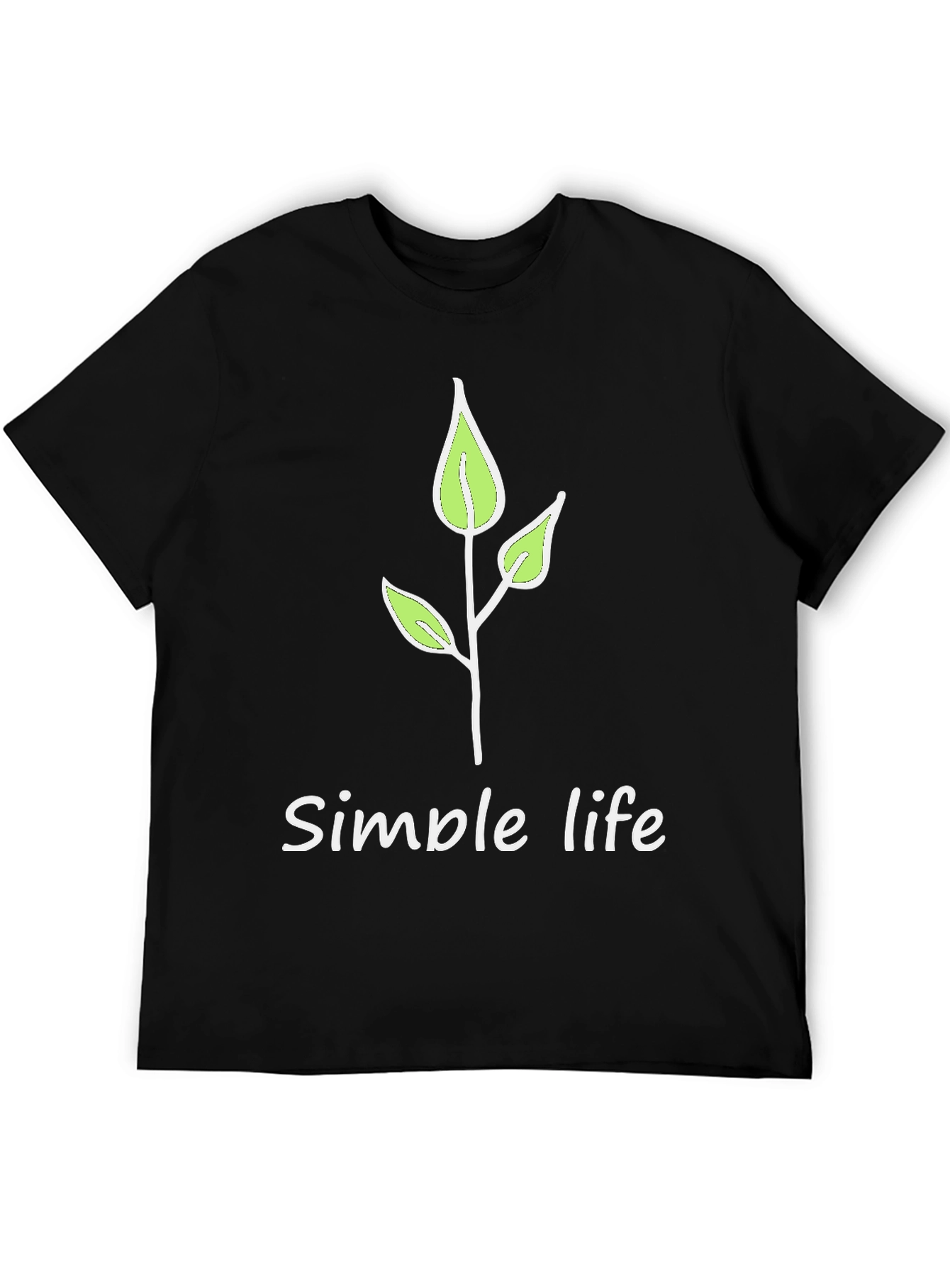 Simple Life Black Graphic Tee - Nature Inspired
