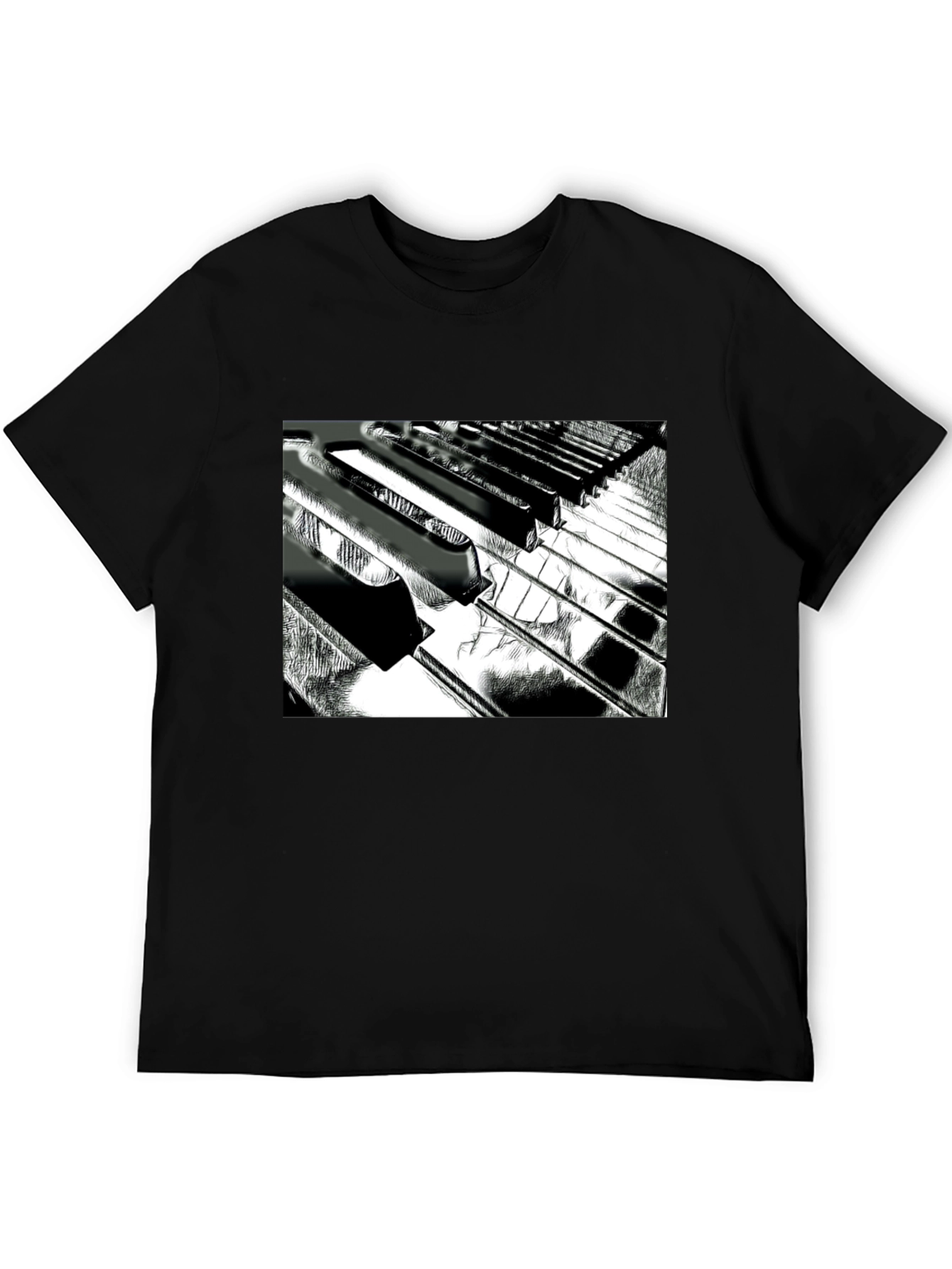 Piano Keys Graphic Tee - Musical Style