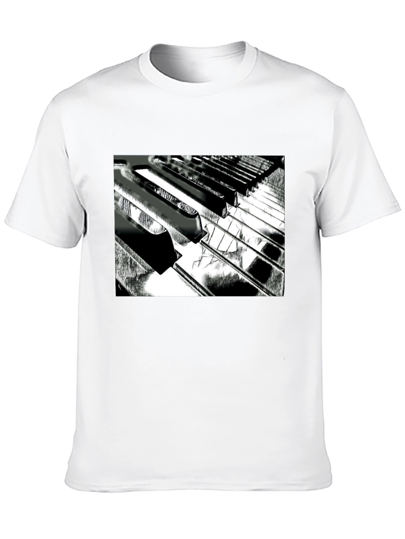 Piano Keys Graphic Tee - Musical Style
