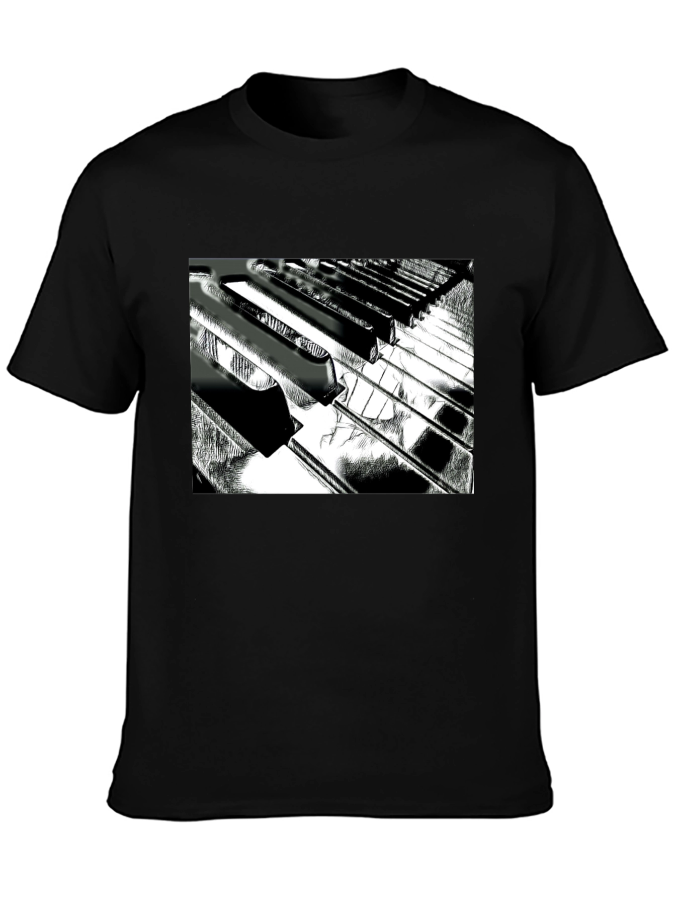 Piano Keys Graphic Tee - Musical Style