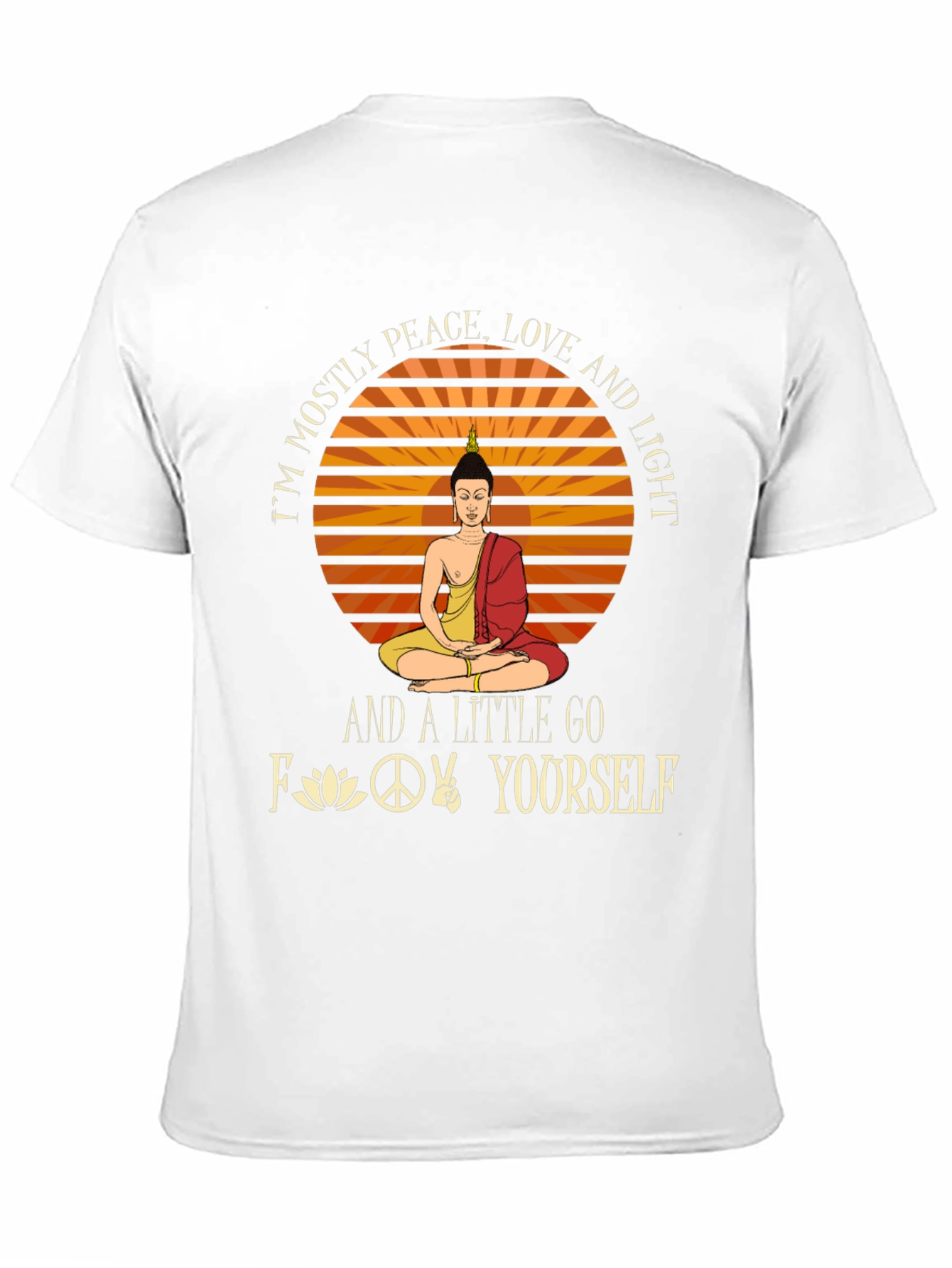 Peace Love Light Graphic T-Shirt - Buddha Design