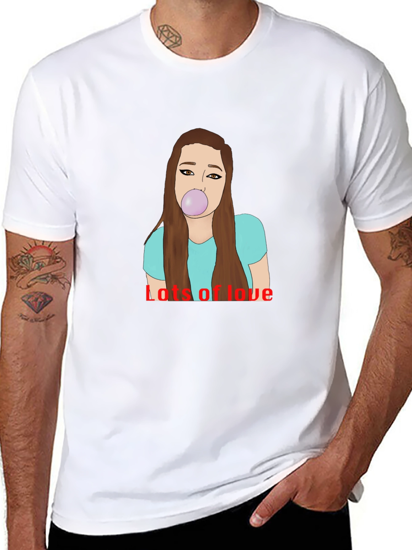 Lots of Love Graphic Tee - Black Cotton Blend