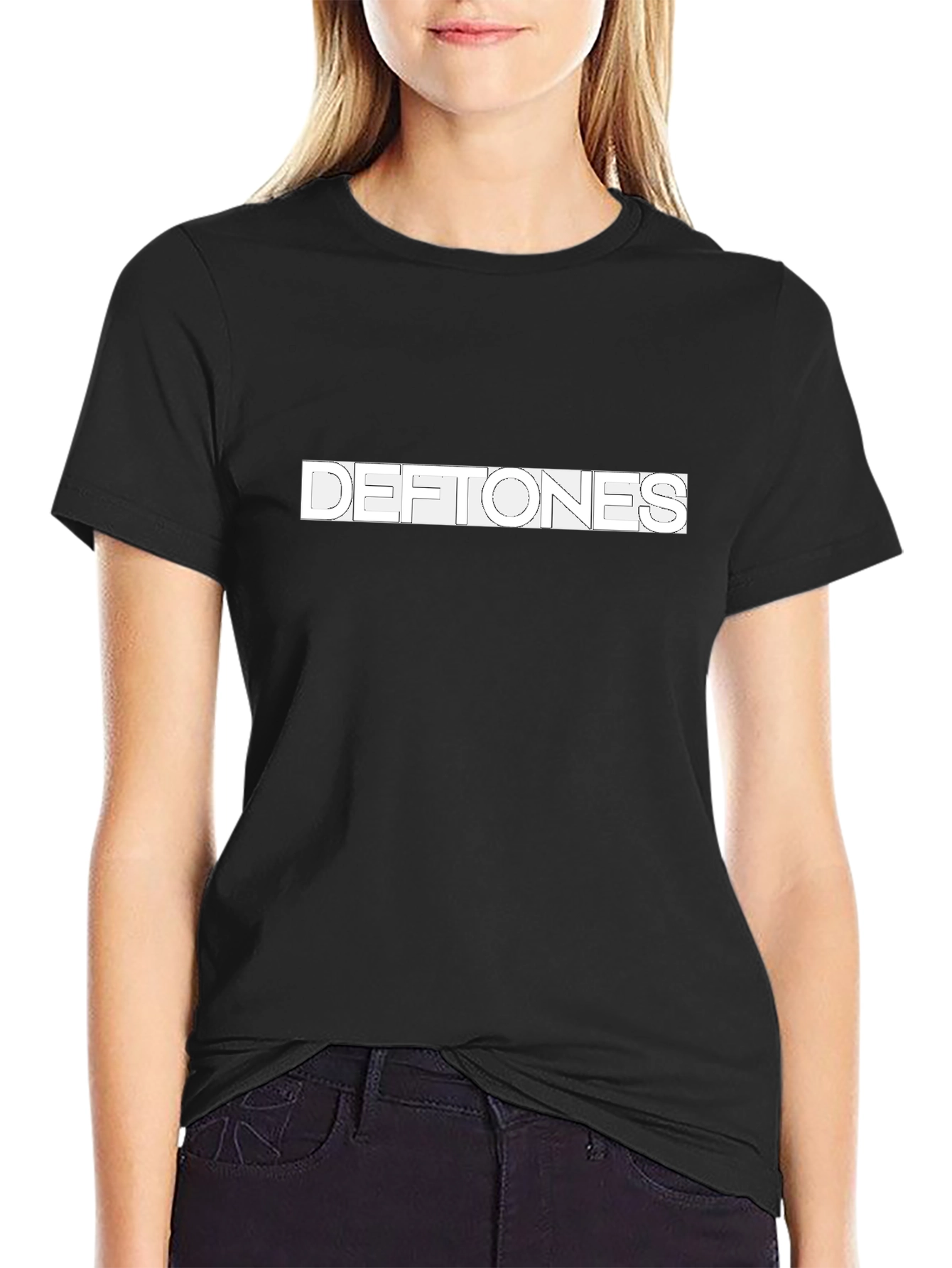 Deftones Band Logo Graphic Black T-Shirt