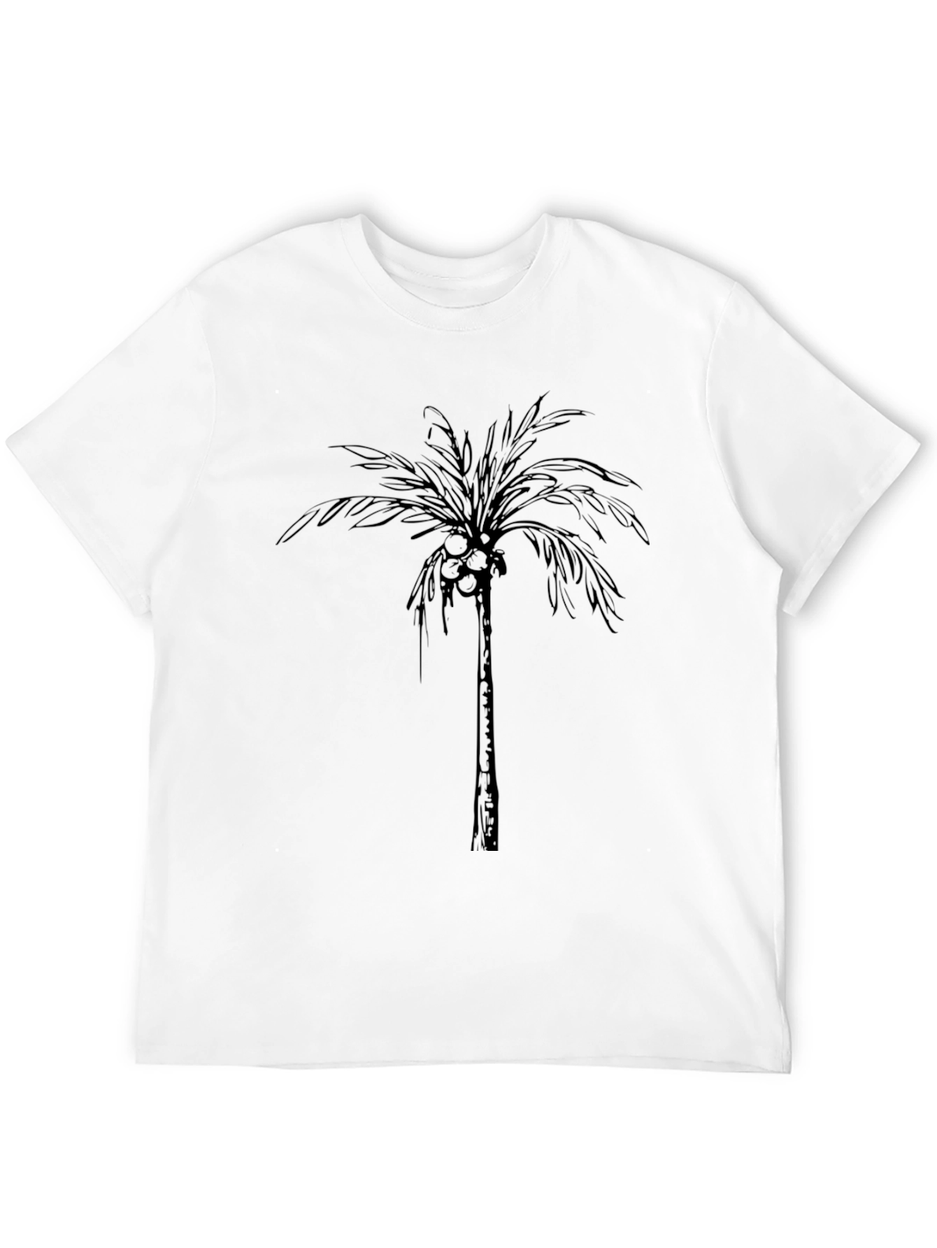 Mens Black Palm Tree Graphic T-Shirt