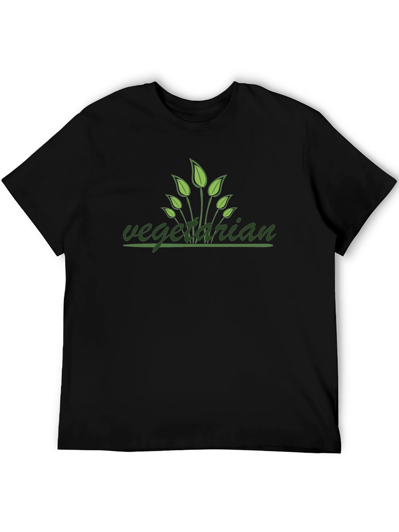 Vegetarian Plant-Based Black T-Shirt