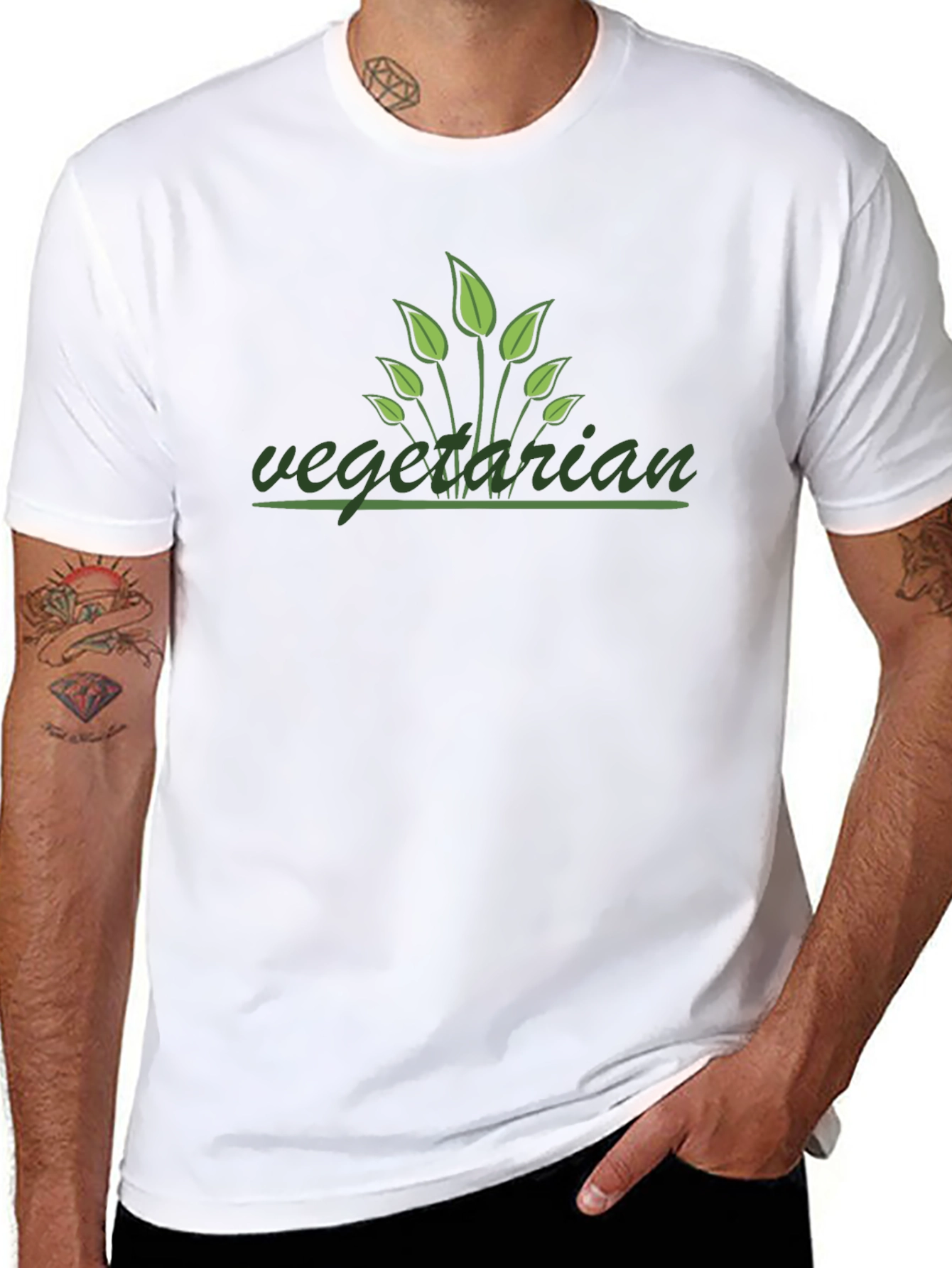 Vegetarian Plant-Based Black T-Shirt