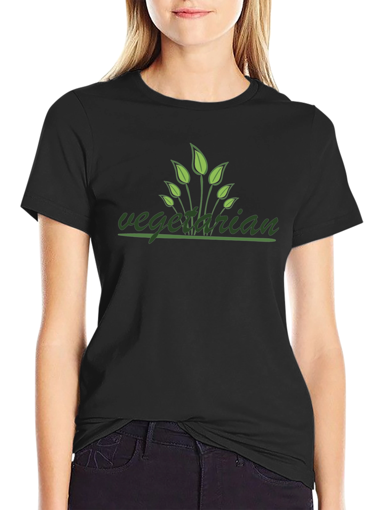 Vegetarian Plant-Based Black T-Shirt