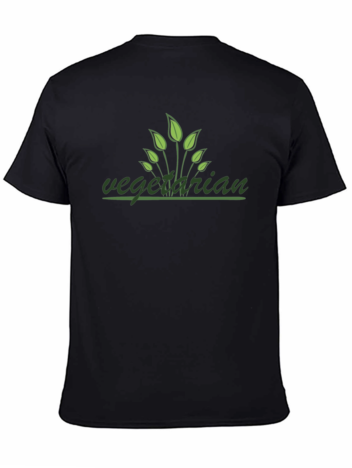 Vegetarian Plant-Based Black T-Shirt