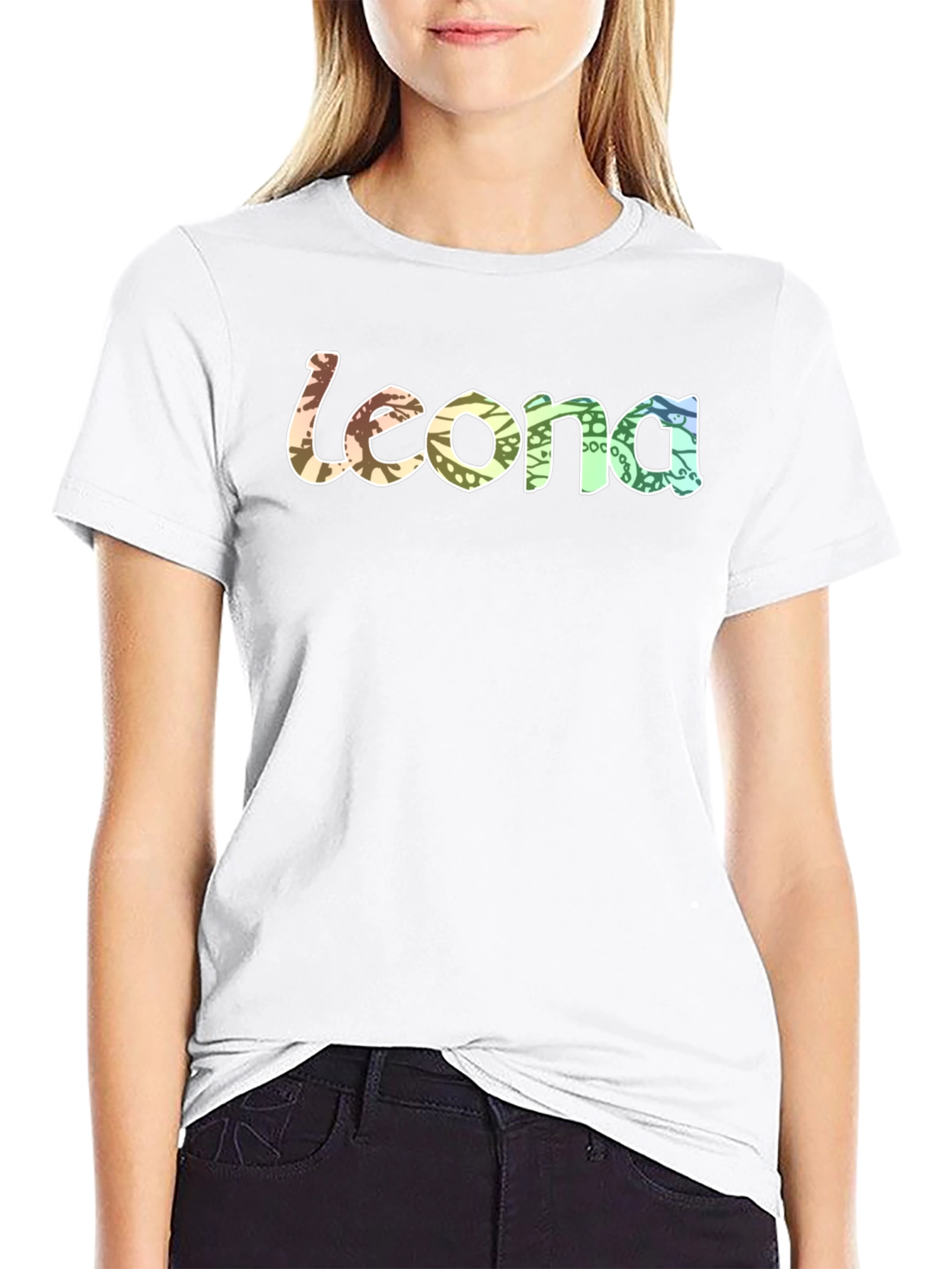 Leona Graphic Print Black T-Shirt