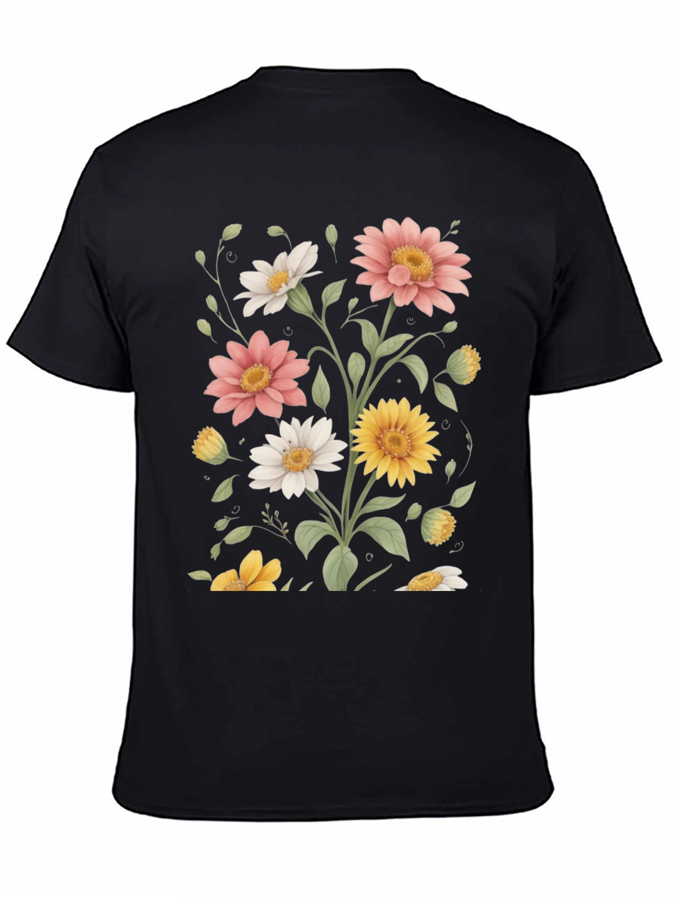 Floral Print T-Shirt - Botanical Design