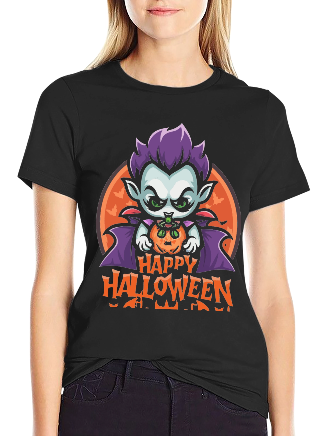 Happy Halloween Vampire Graphic Tee