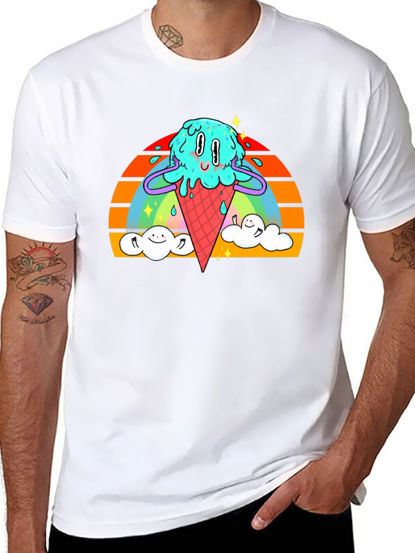 Ice Cream Cone Graphic Tee - Retro Summer Vibes
