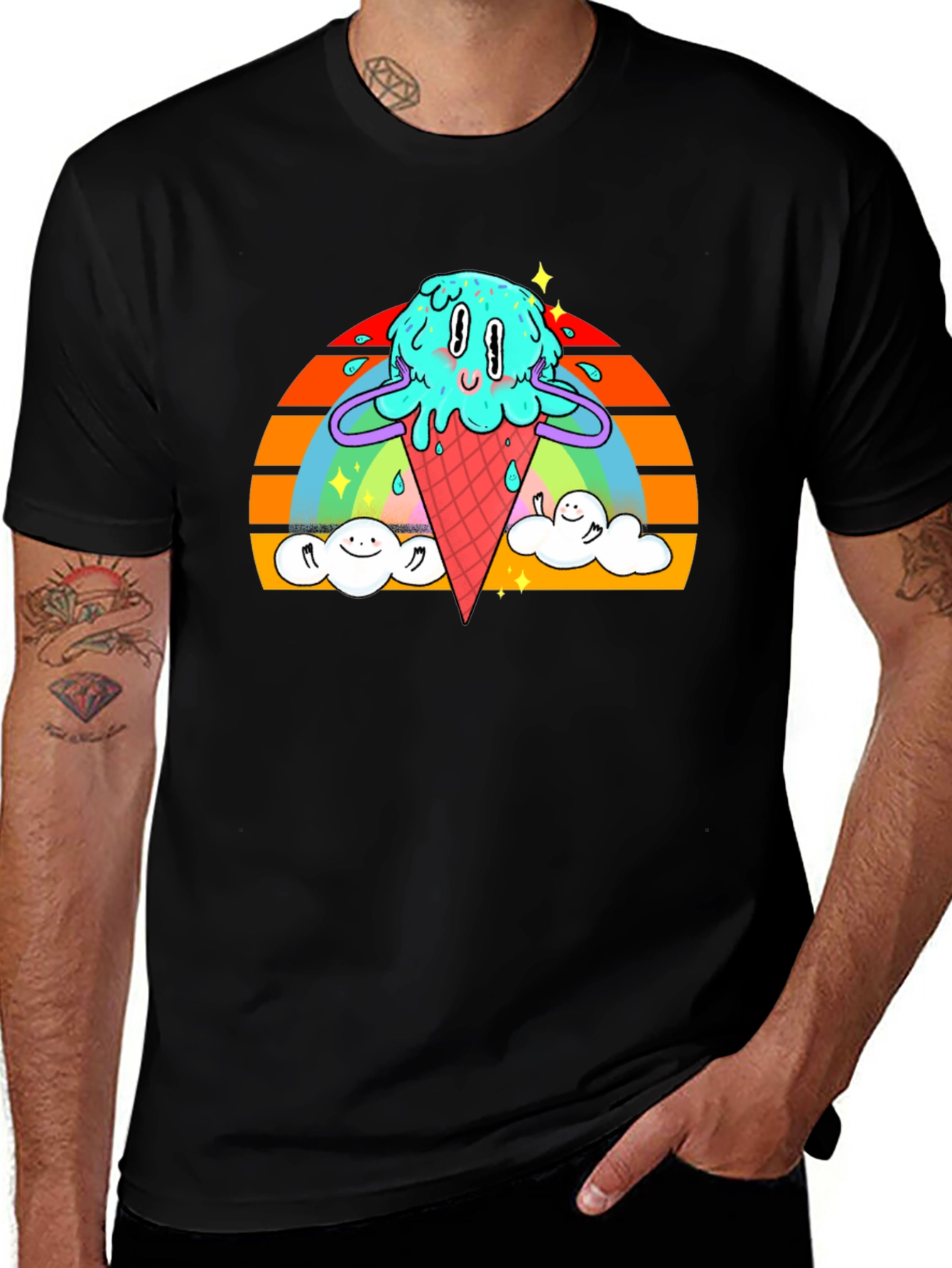 Ice Cream Cone Graphic Tee - Retro Summer Vibes