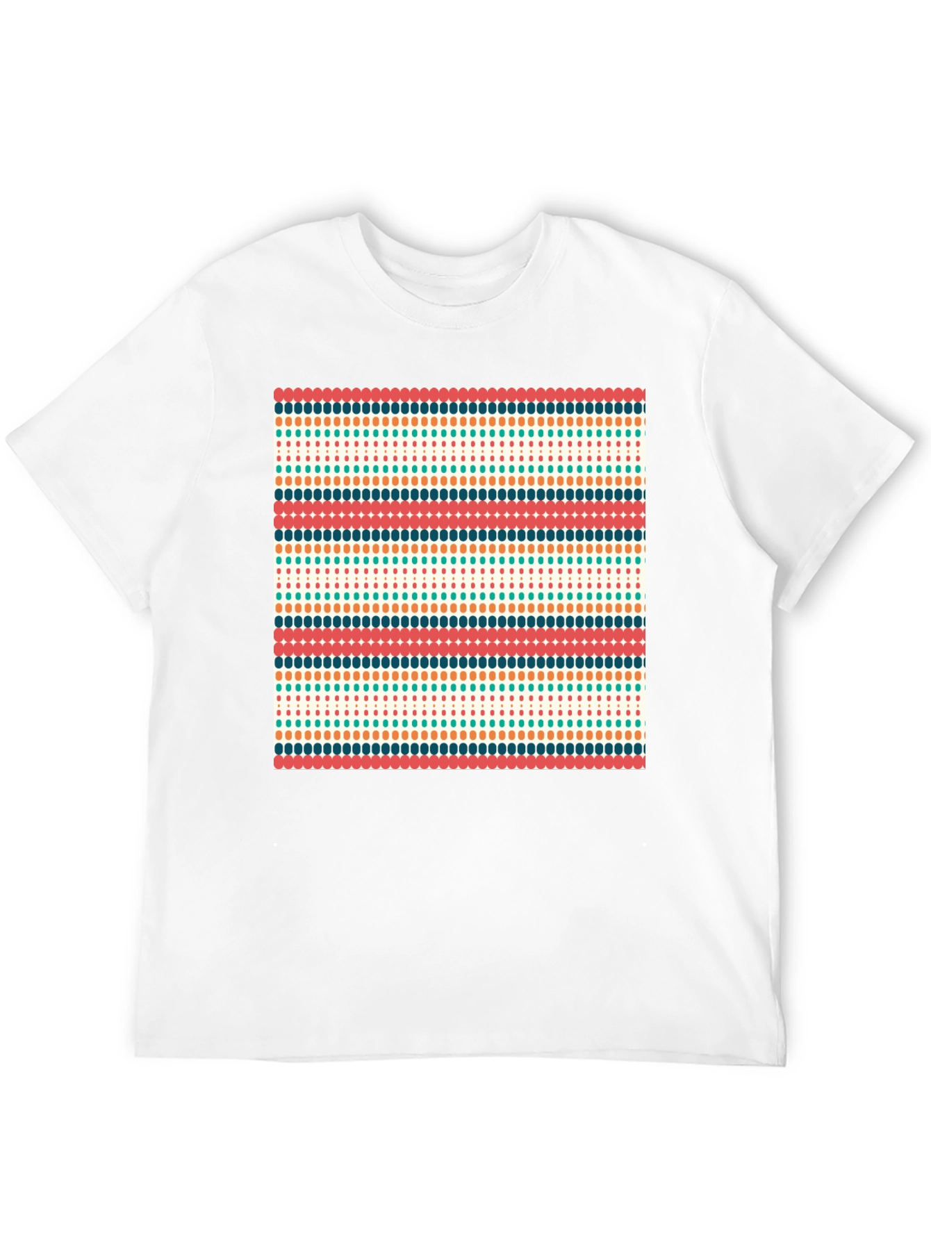 Retro Stripe Pattern Tee - Stylish Black T-Shirt