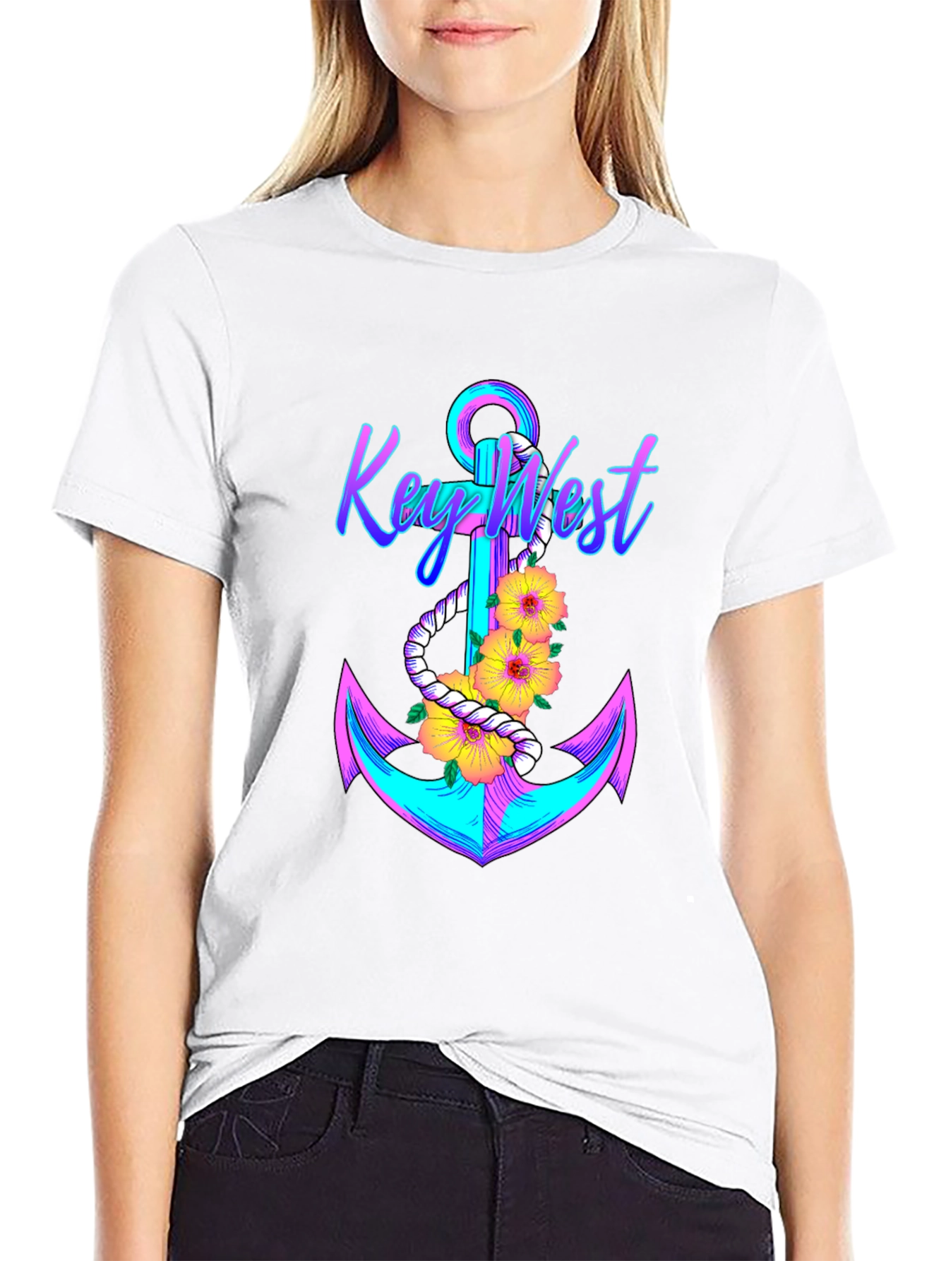 Key West Anchor T-Shirt - Vibrant Graphic Tee