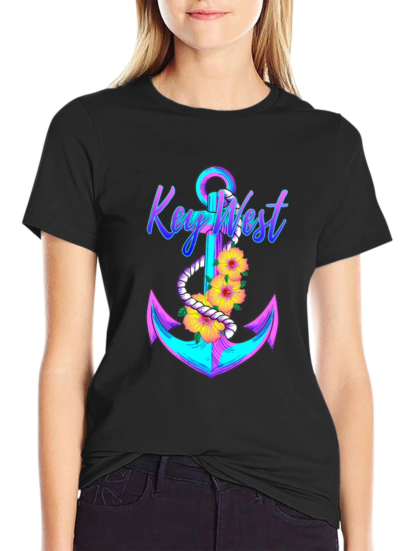 Key West Anchor T-Shirt - Vibrant Graphic Tee